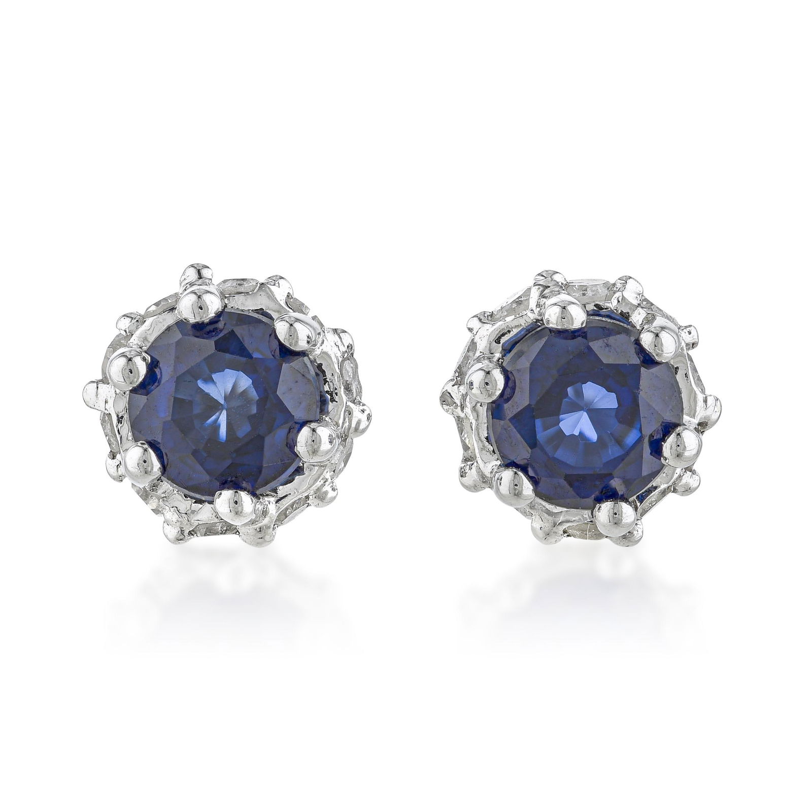 Sapphire and Diamond Stud Earrings (1 of 3)