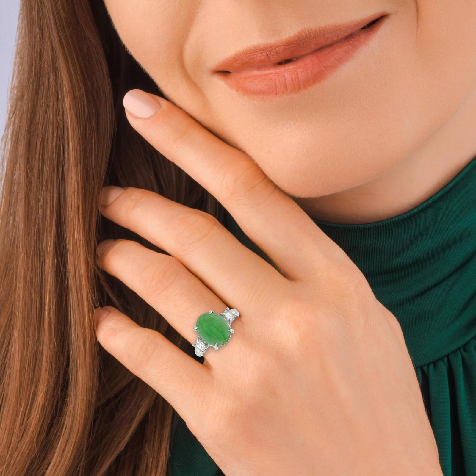 Jade and Diamond Ring - 2