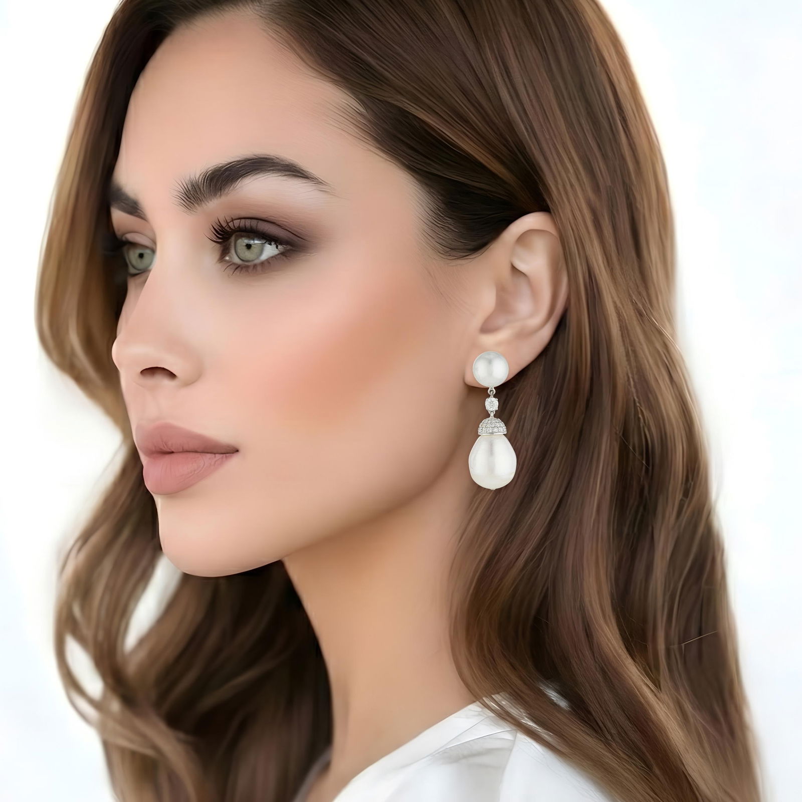 Pearl and Diamond Earrings: ESTIMATED RETAIL PRICE: $15,000* *This is the estimated value a piece of similar quality, craftsmanship, and characteristics could command at retail. Pearls and 1.22 carats of round brilliant