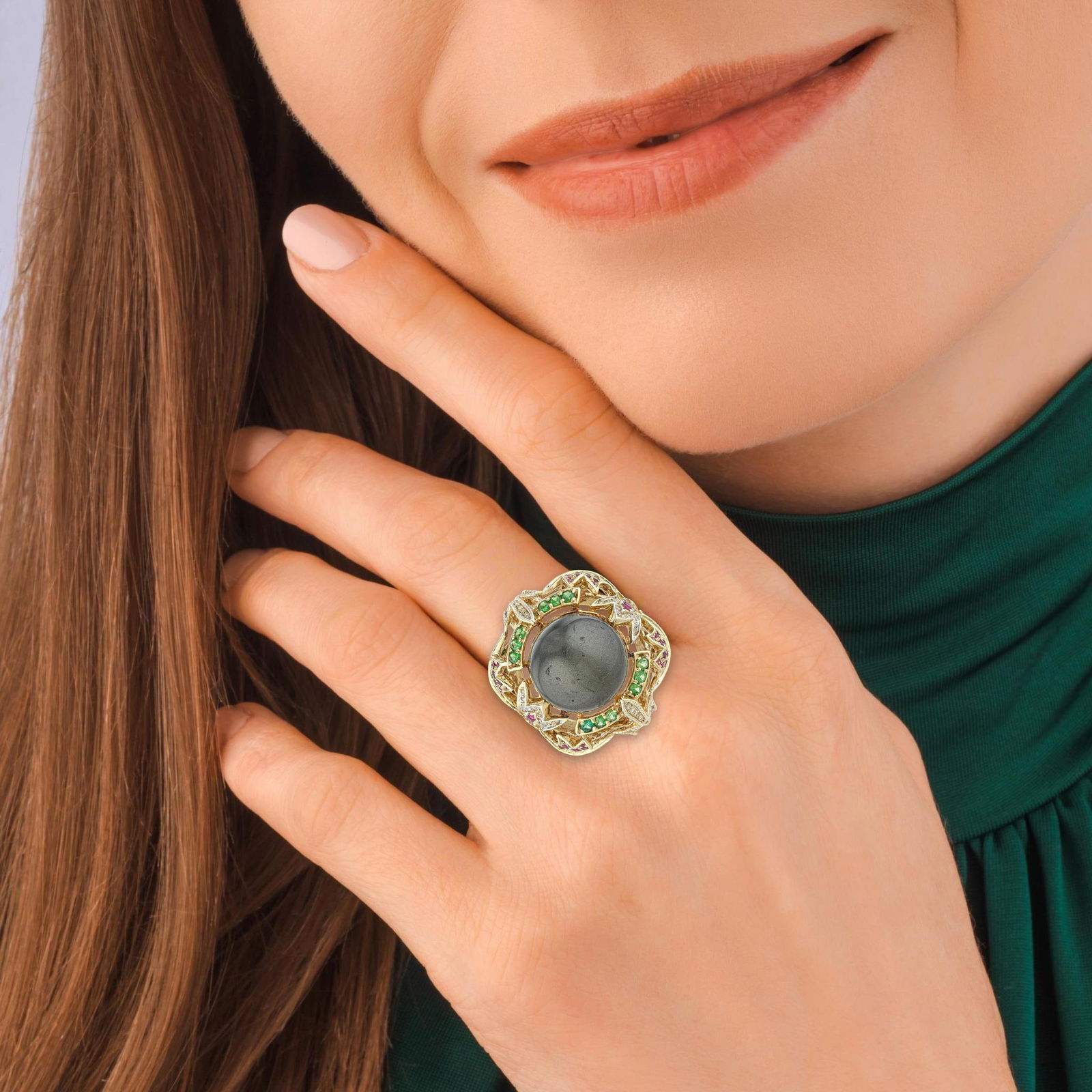 Black Pearl Cocktail Ring: ESTIMATED RETAIL PRICE: $6,250* *This is the estimated value a piece of similar quality, craftsmanship, and characteristics could command at retail. Black Tahitian pearls are among the most