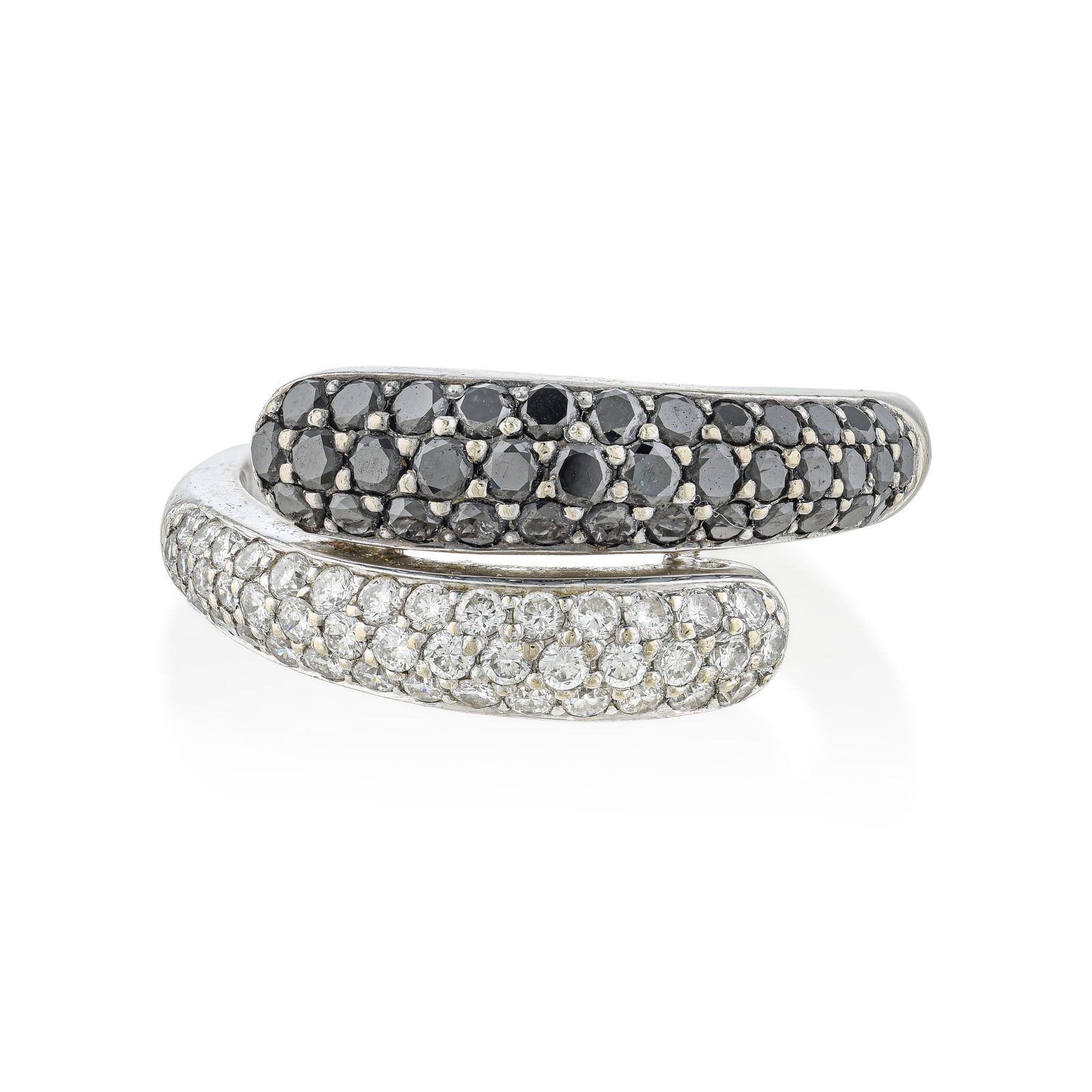 Black and White Diamond Ring: ESTIMATED RETAIL PRICE: $4,000* *This is the estimated value a piece of similar quality, craftsmanship, and characteristics could command at retail. Black and white diamonds in 18K white gold