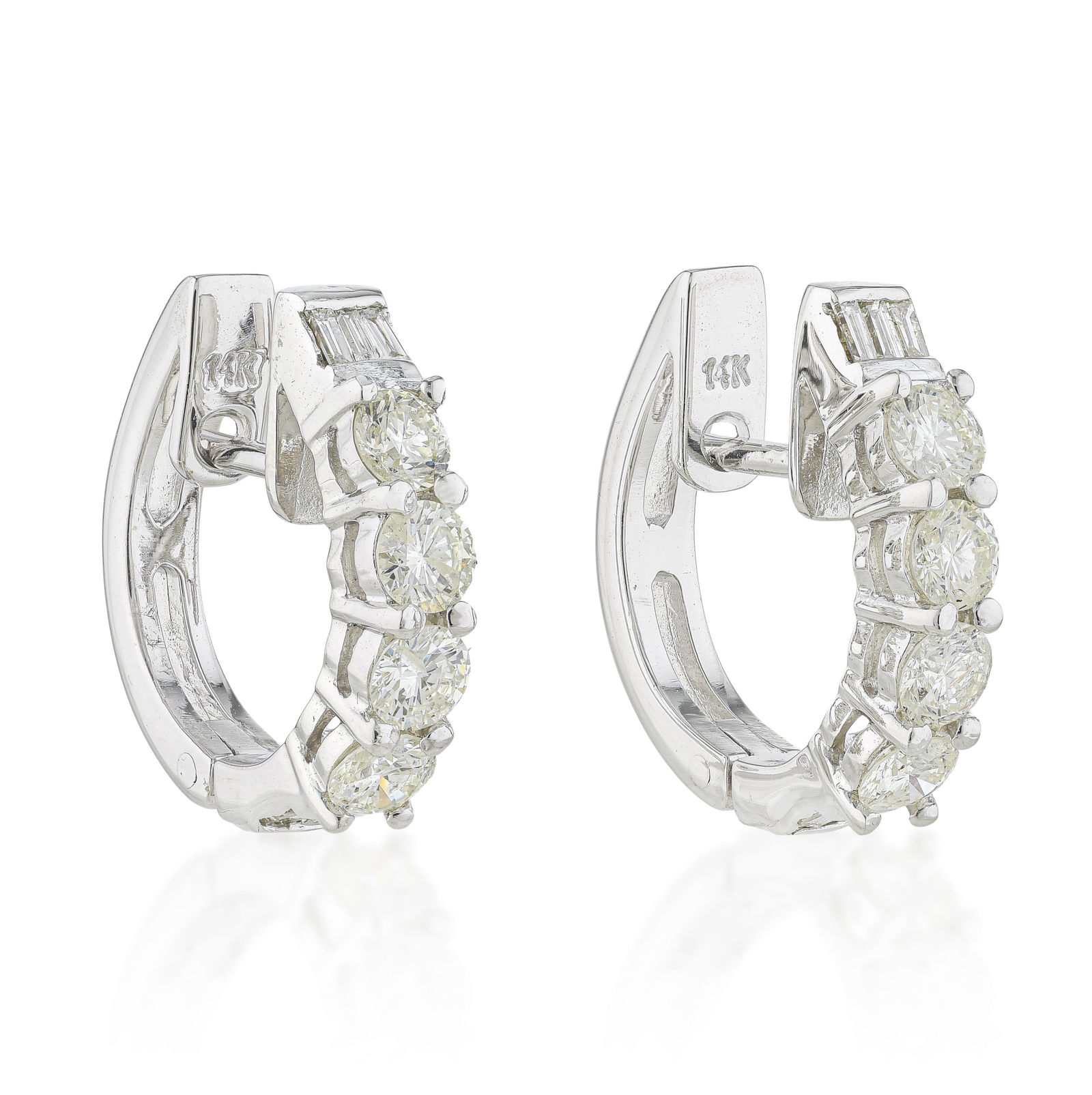 Diamond Hoop Earrings: ESTIMATED RETAIL PRICE: $2,800* *This is the estimated value a piece of similar quality, craftsmanship, and characteristics could command at retail. Approximately 1.00 carat of mixed-shape