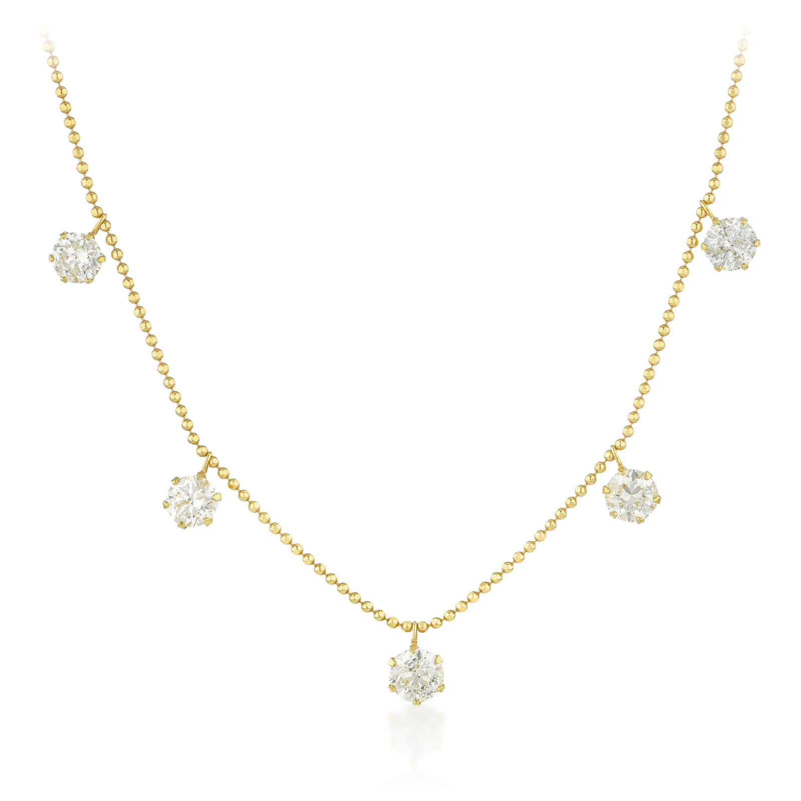 Diamond Necklace - No Reserve Lot: ESTIMATED RETAIL PRICE: $4,500**This is the estimated value a piece of similar quality, craftsmanship, and characteristics could command at retail.There is a warmth that only 18K yellow gold can bring