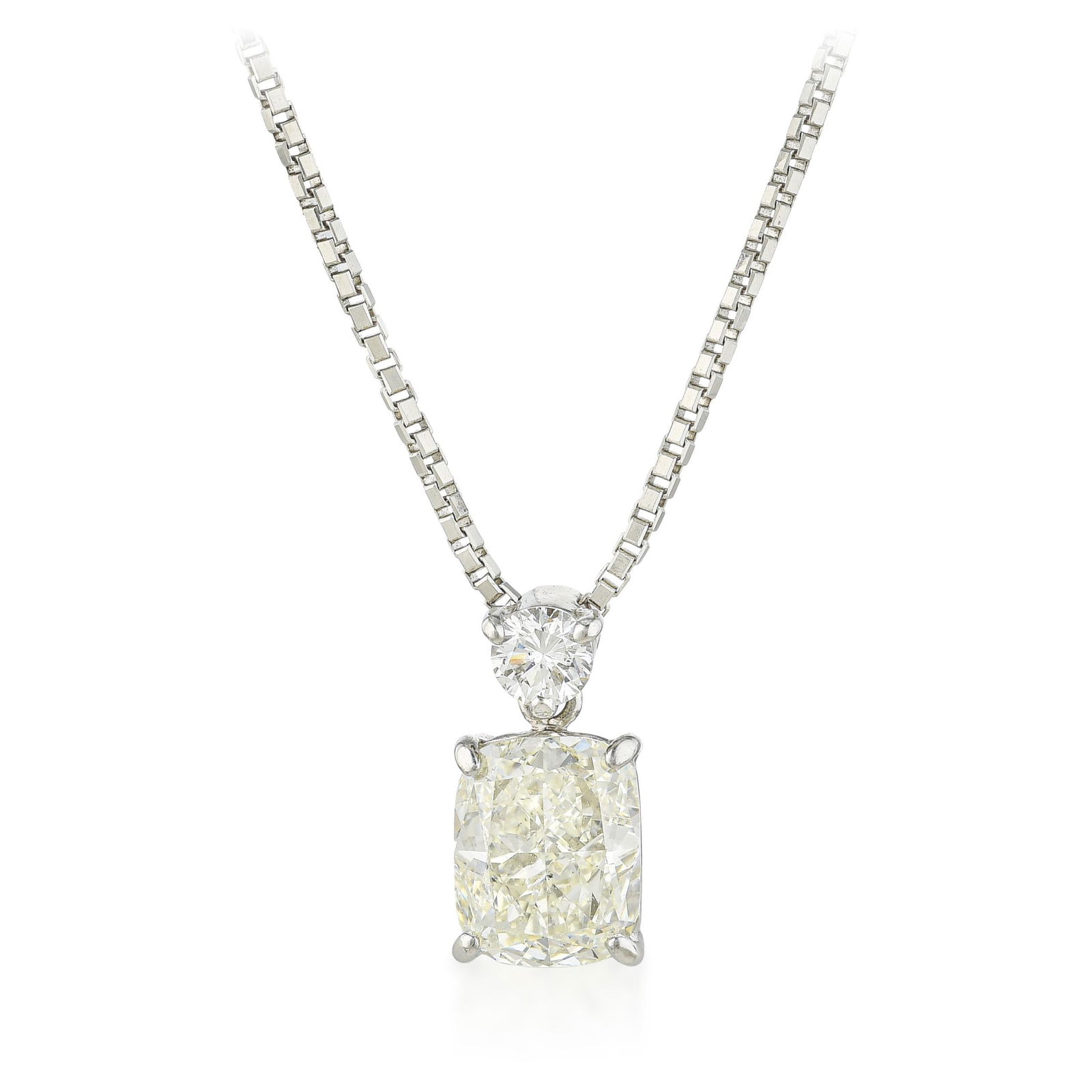 Diamond Necklace: ESTIMATED RETAIL PRICE: $4,500**This is the estimated value a piece of similar quality, craftsmanship, and characteristics could command at retail.Mixed-shape diamonds create a different kind of visua