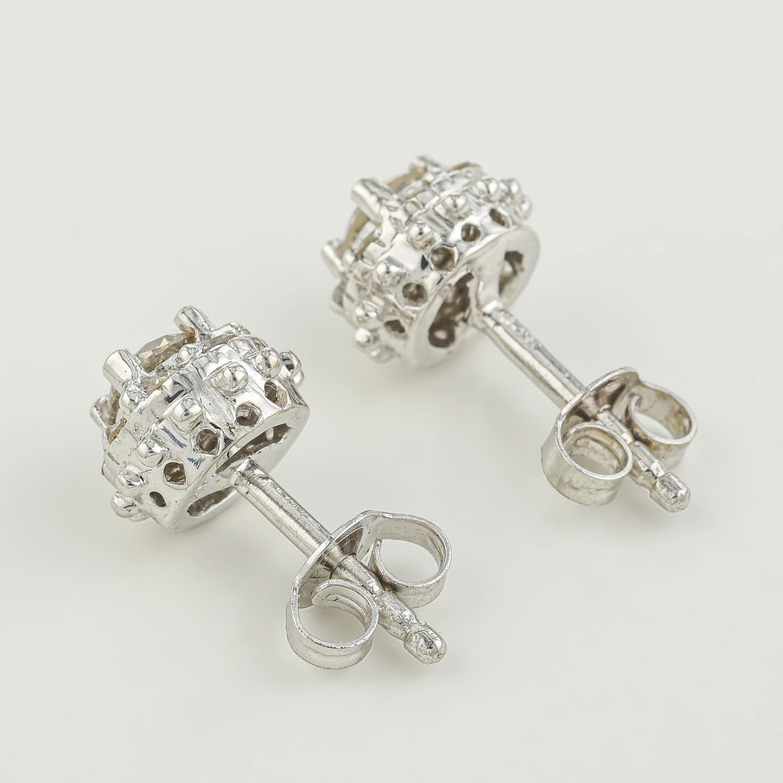 Diamond Stud Cluster Earrings - 2