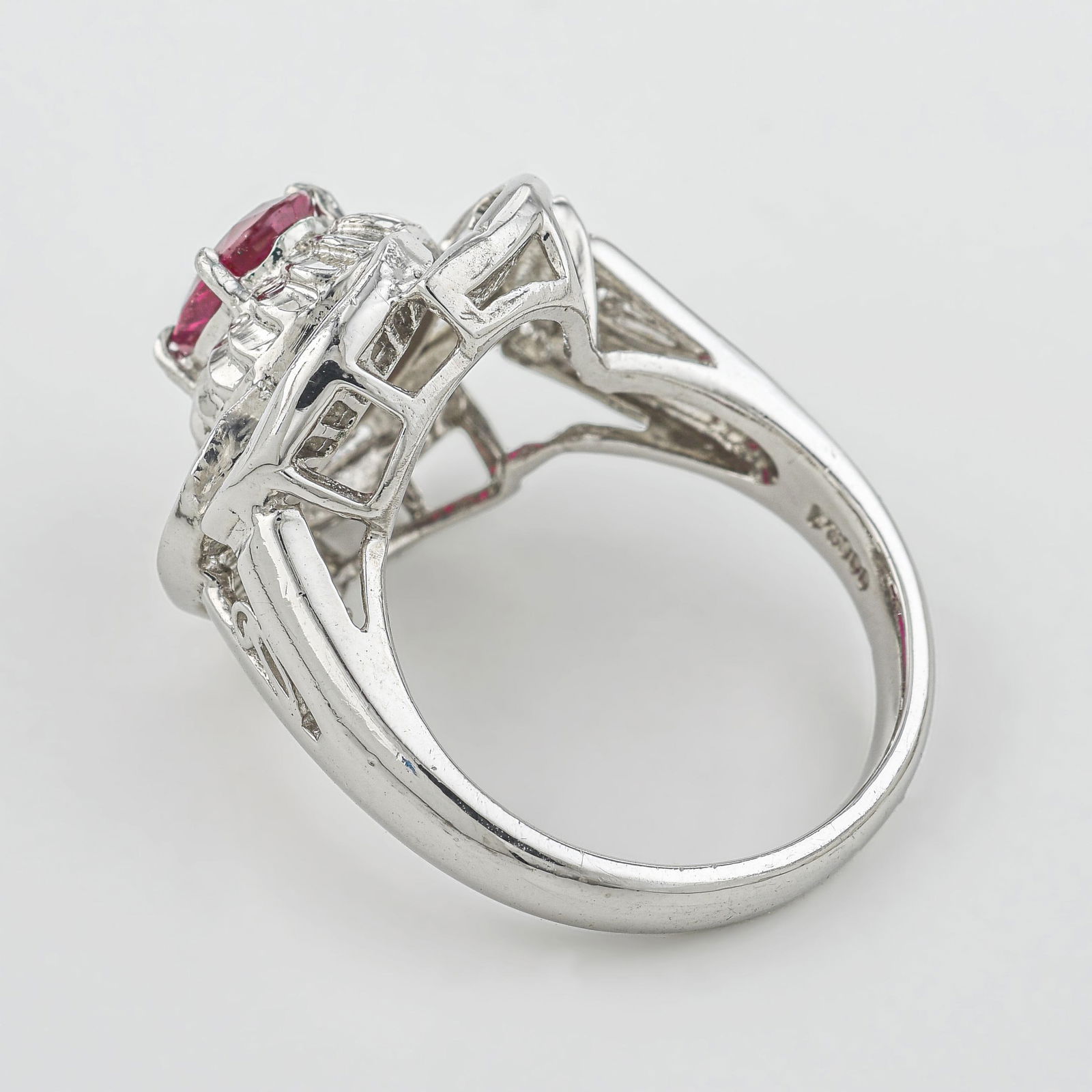 Ruby and Diamond Cocktail Ring - 3