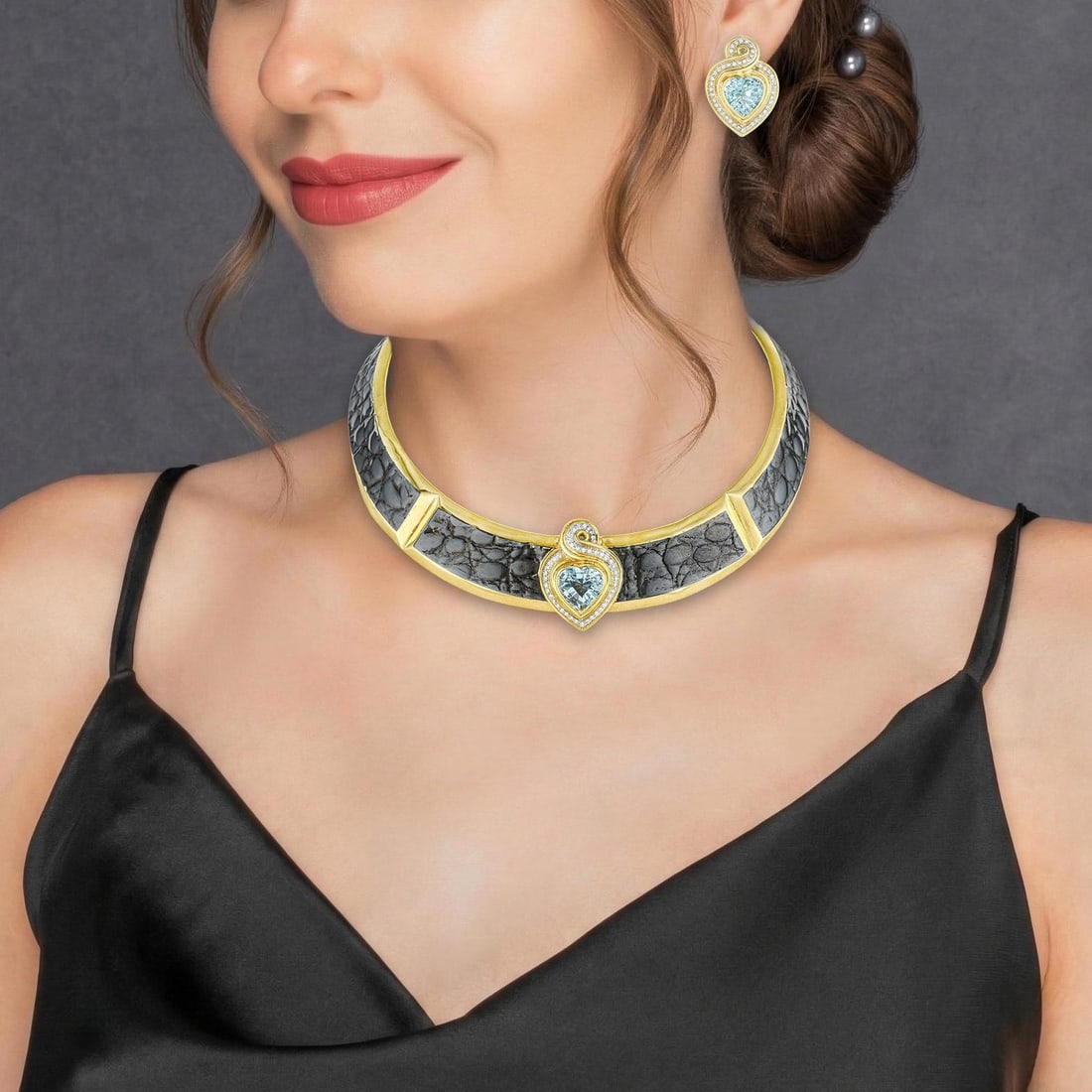 Vintage Gucci Diamond Enamel Necklace and Earrings Set: ESTIMATED RETAIL PRICE: $42,000* *This is the estimated value a piece of similar quality, craftsmanship, and characteristics could command at retail. A rare vintage Gucci suite in 18K yellow