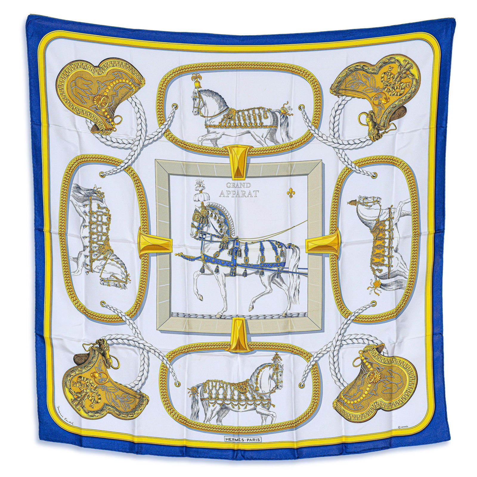 Hermes "Grand Apparat" Silk Scarf, by Francis Codet, with Box (1 of 2)