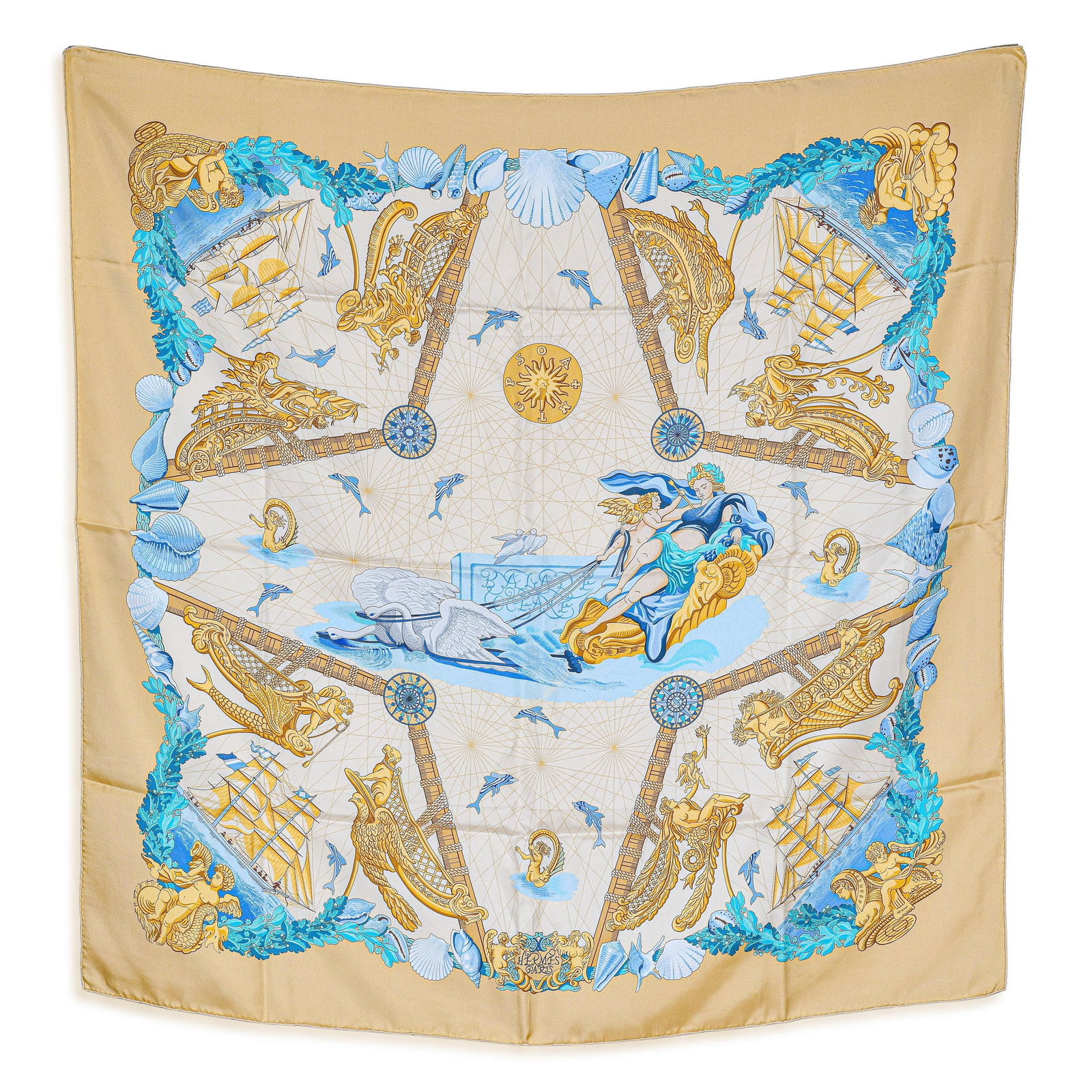 Hermes "Balade Oceane" Silk Scarf, with Box (1 of 3)