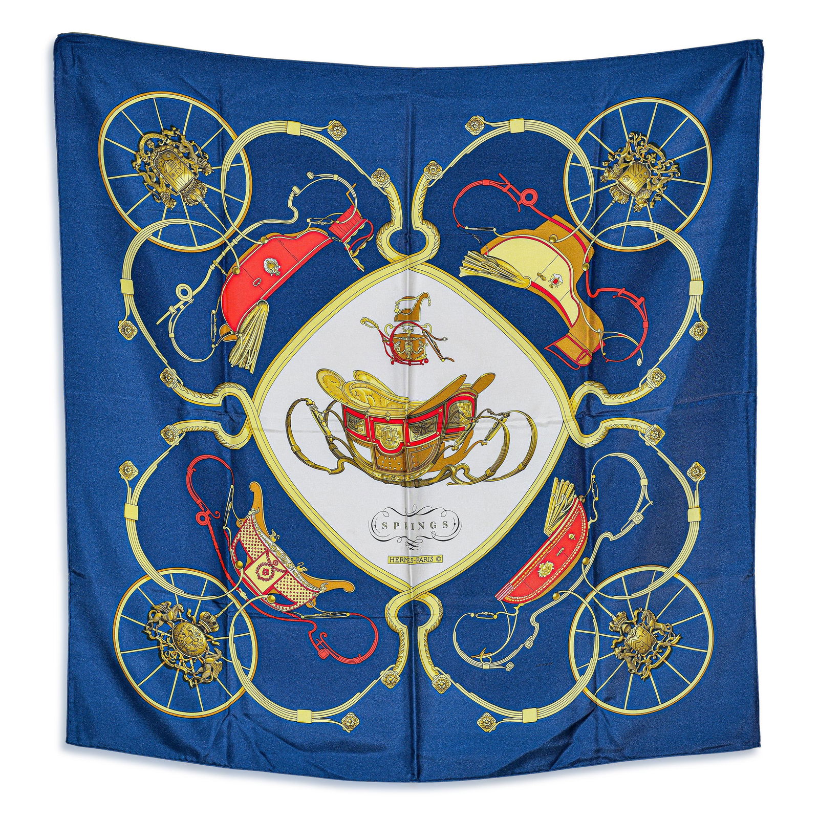 Hermes "Springs" Silk Scarf, by Philippe Ledoux, with Box (1 of 3)