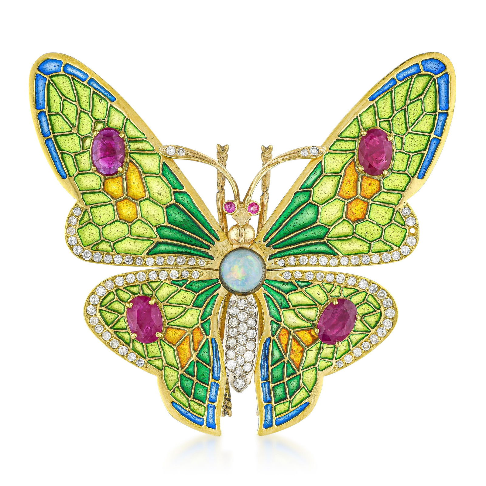 Plique-A-Jour Enamel Butterfly Brooch (1 of 2)