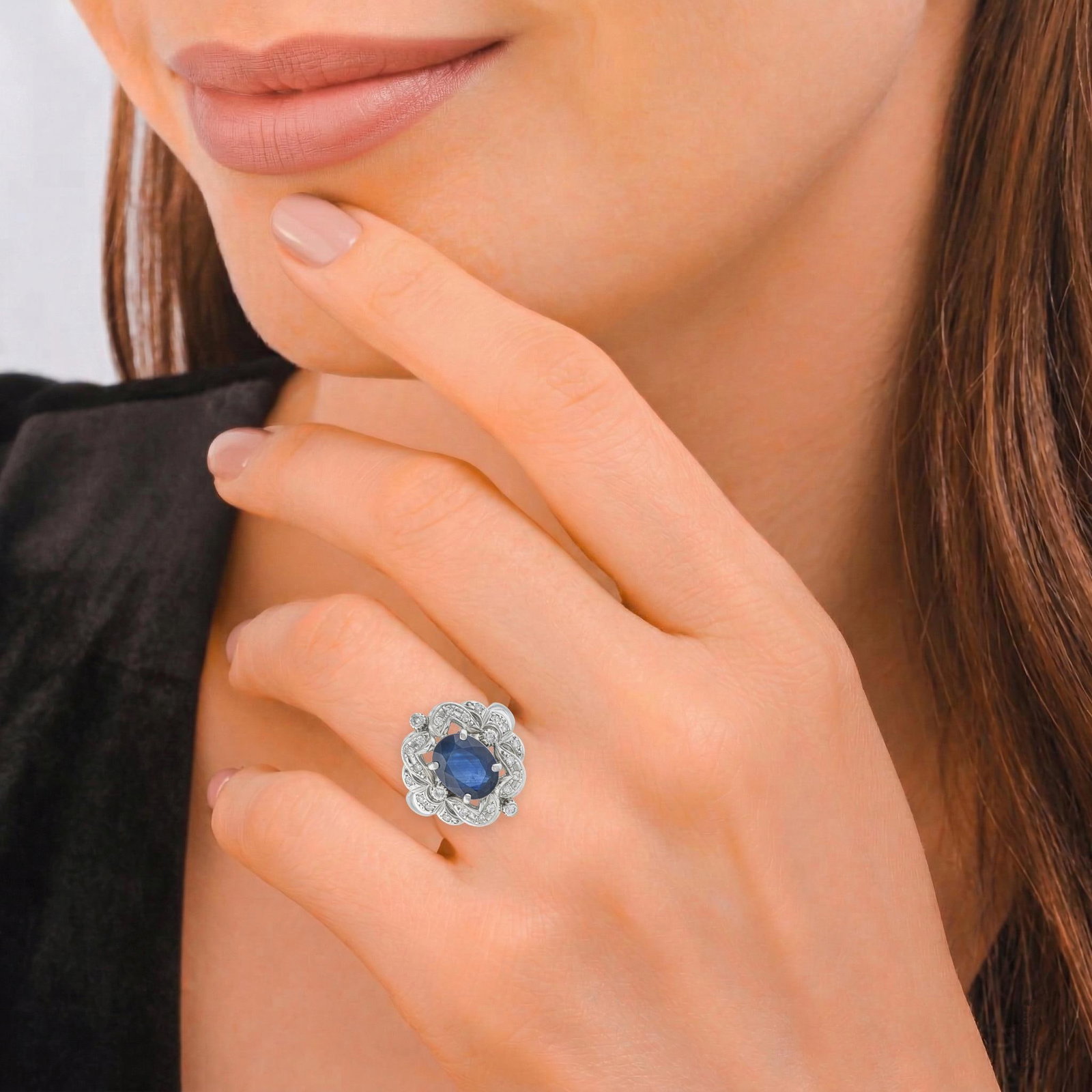 Elegant Sapphire and Diamond Ring - No Reserve Lot - 3