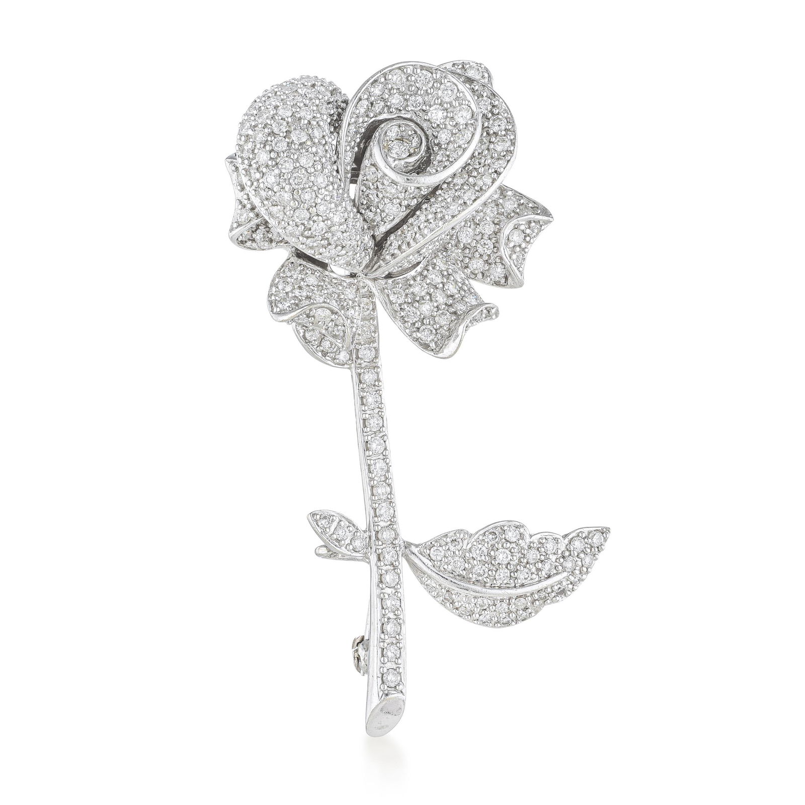 Diamond Rose Brooch: ESTIMATED RETAIL PRICE: $8,750* *This is the estimated value a piece of similar quality, craftsmanship, and characteristics could command at retail. The rose brooch has been jewelry's most