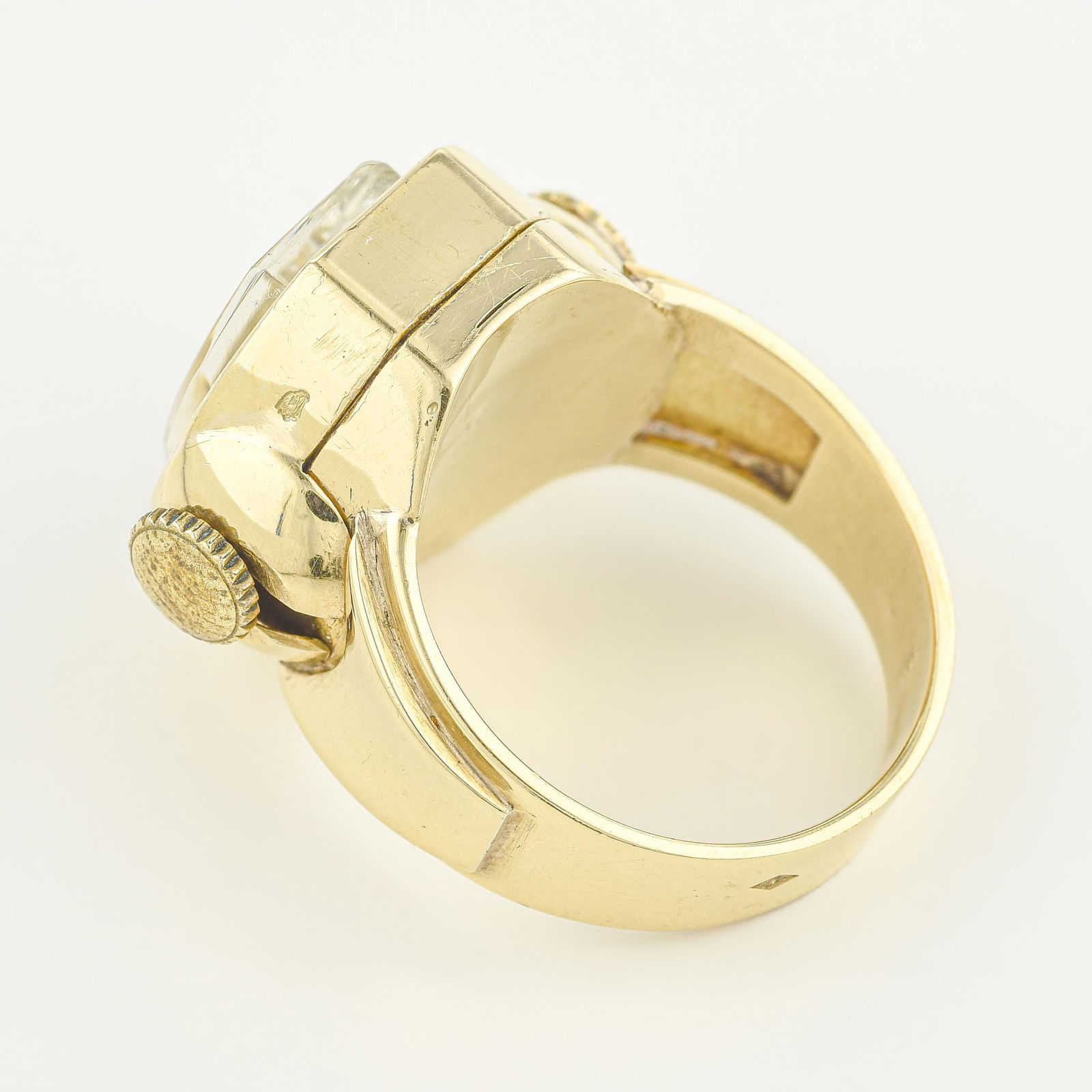 Vintage Gold Watch Ring, French - 2