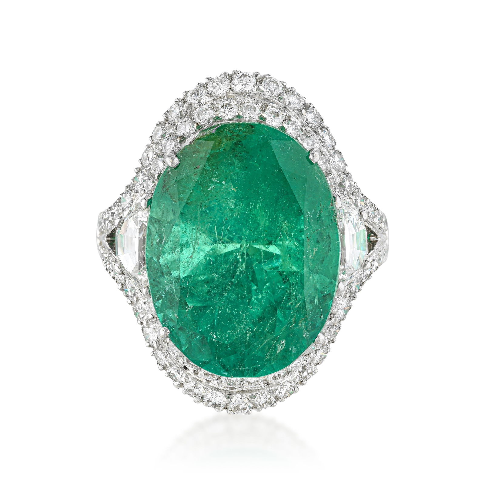 16.24-Carat Colombian Emerald and Diamond Ring, GRS Certified - 2