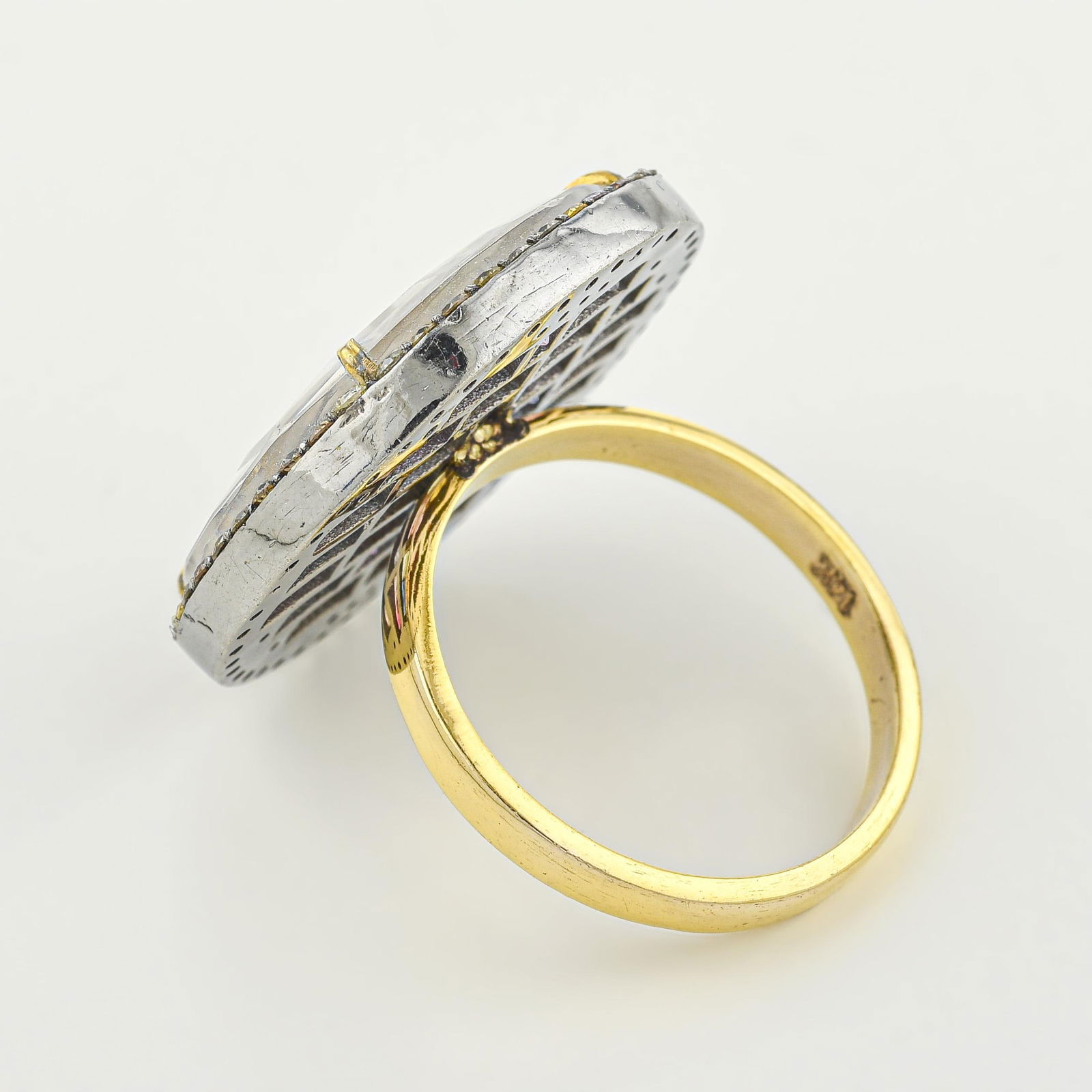 Multi-color Sapphire and Diamond Mosaic Ring - 2