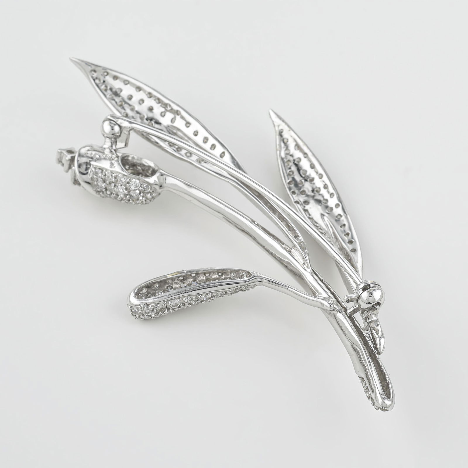 Diamond Flower Brooch - 2