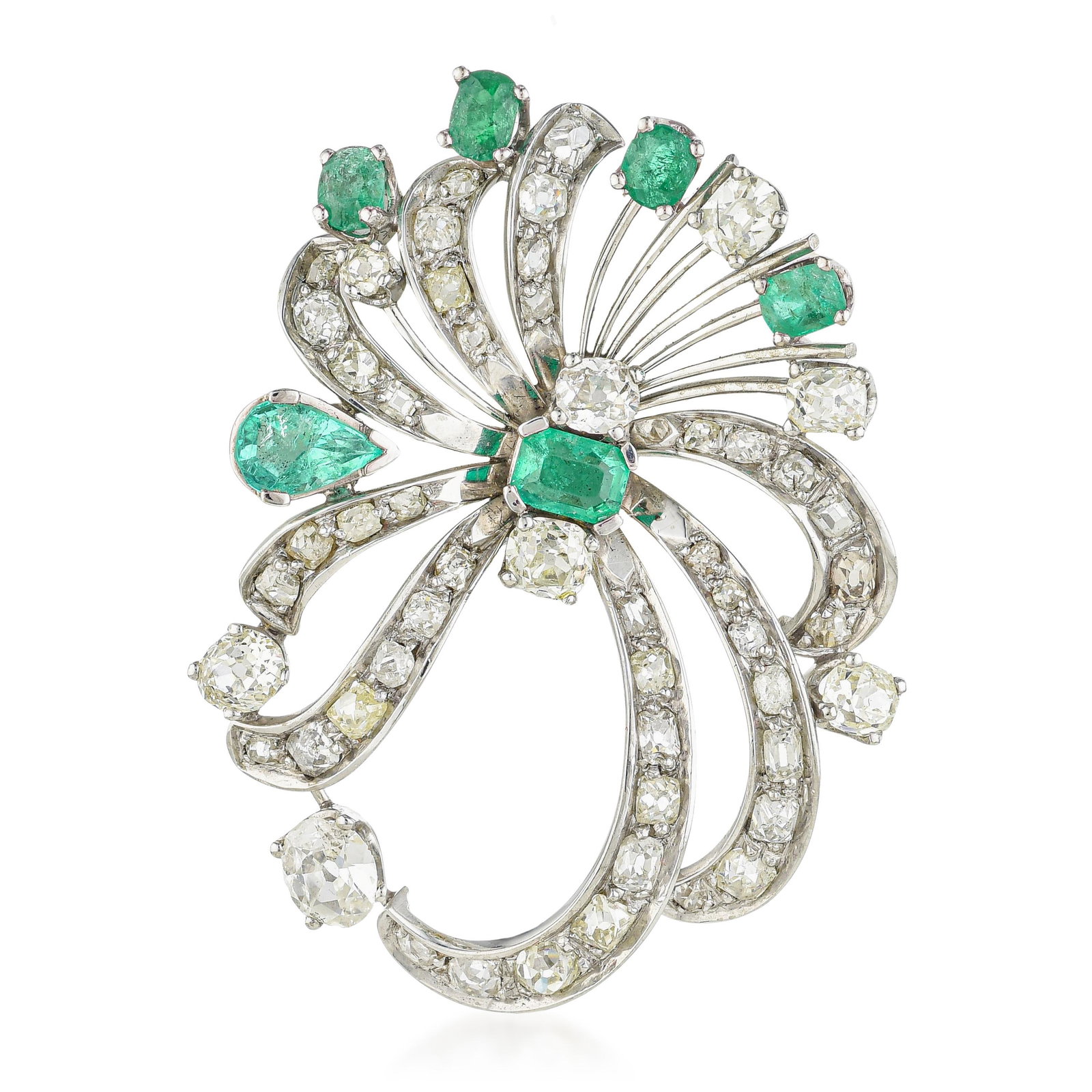 Vintage Emerald And Diamond Brooch (1 of 2)