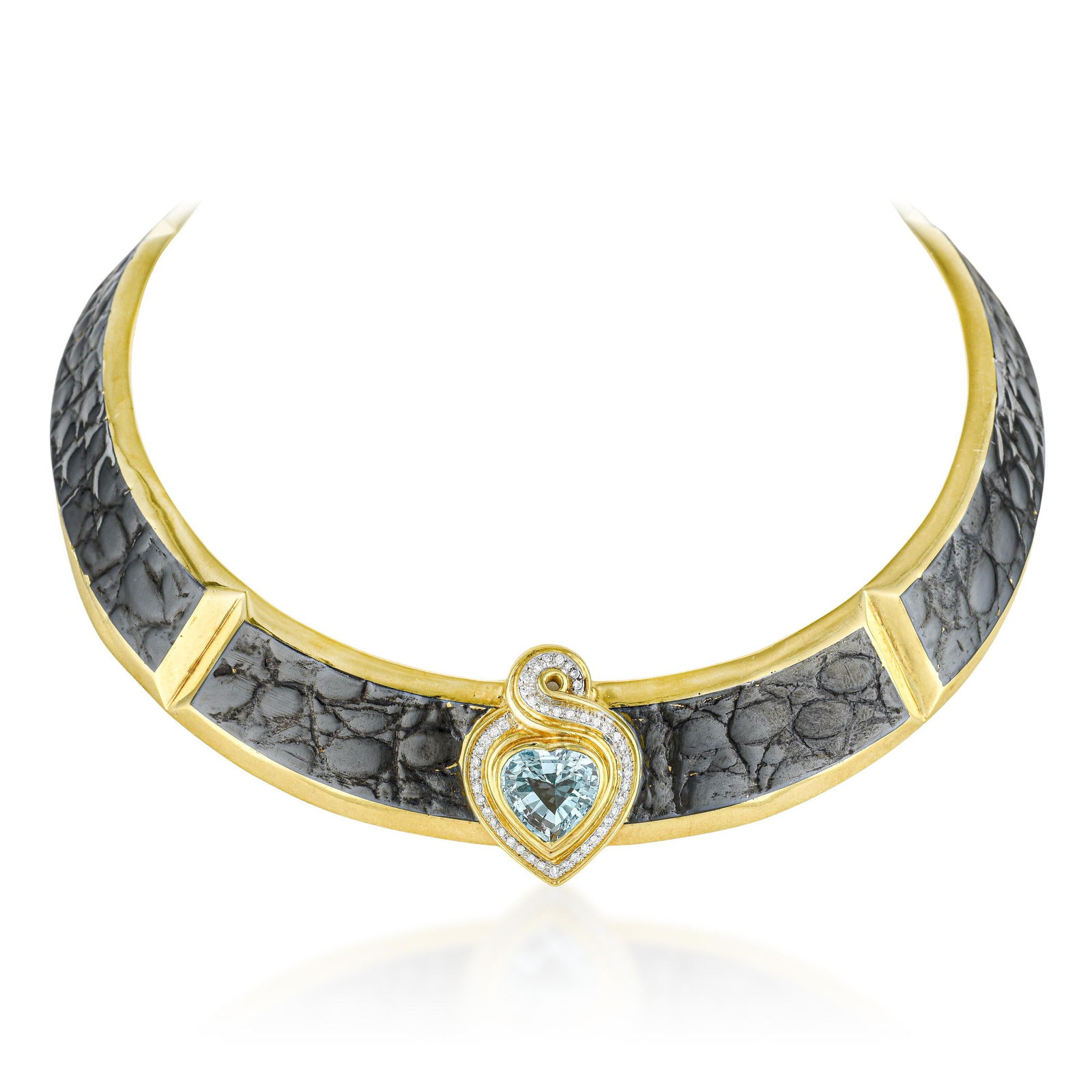 Vintage Gucci Diamond Enamel Necklace and Earrings Set - 4