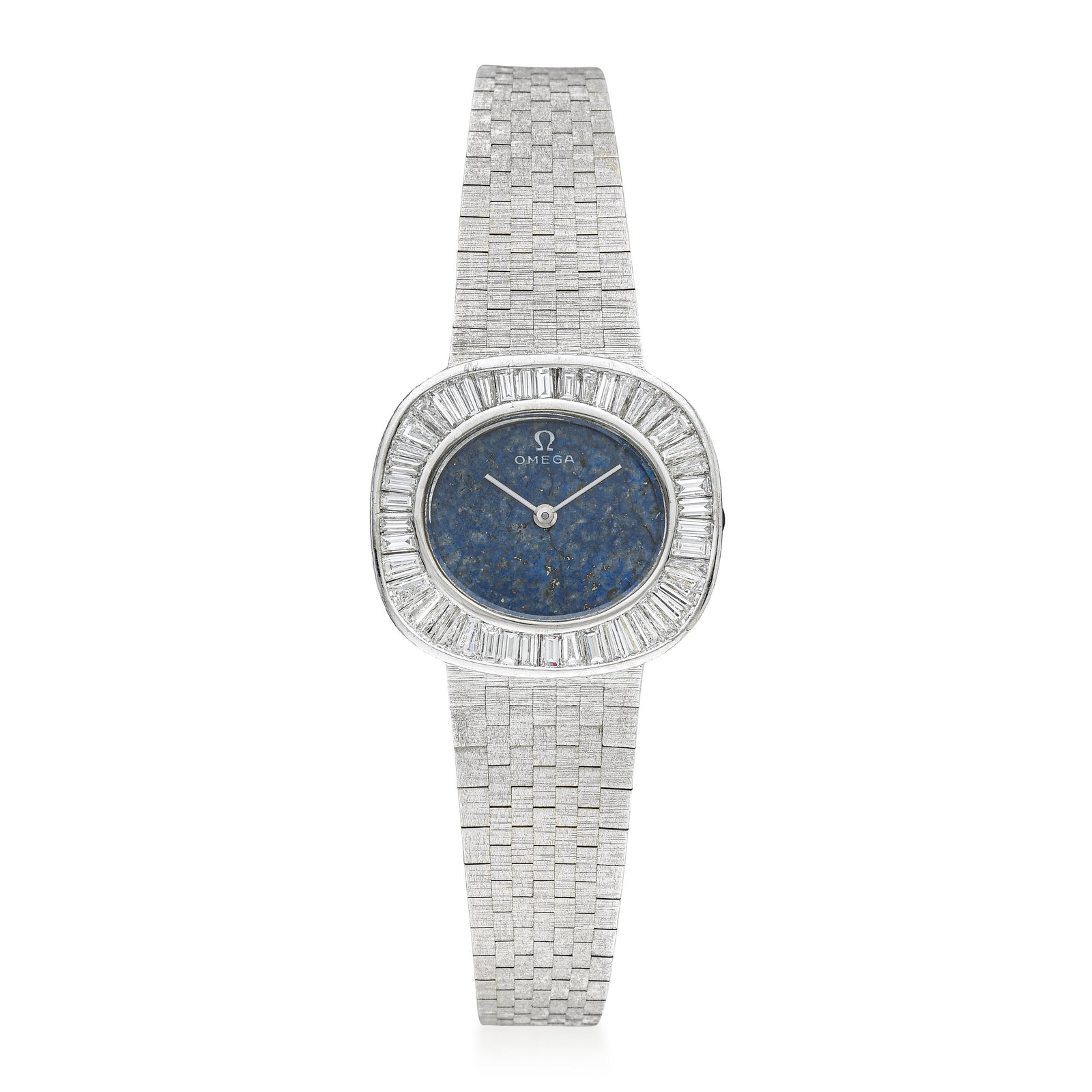 OMEGA Ladies' Watch In 18K White Gold: ESTIMATED RETAIL PRICE: $11,000* *This is the estimated value a piece of similar quality, craftsmanship, and characteristics could command at retail. A 1970s 18K white gold ladies watch with a