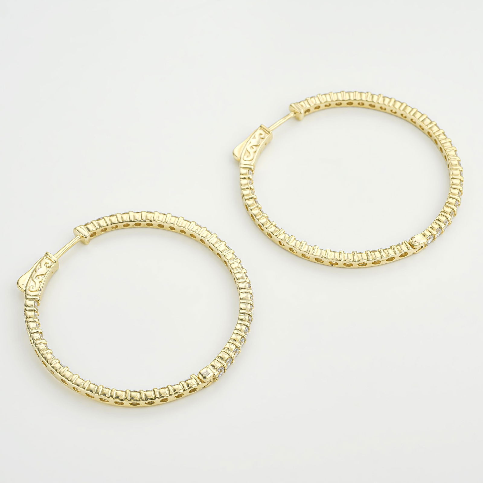 Inside Out Diamond Hoop Earrings - 2