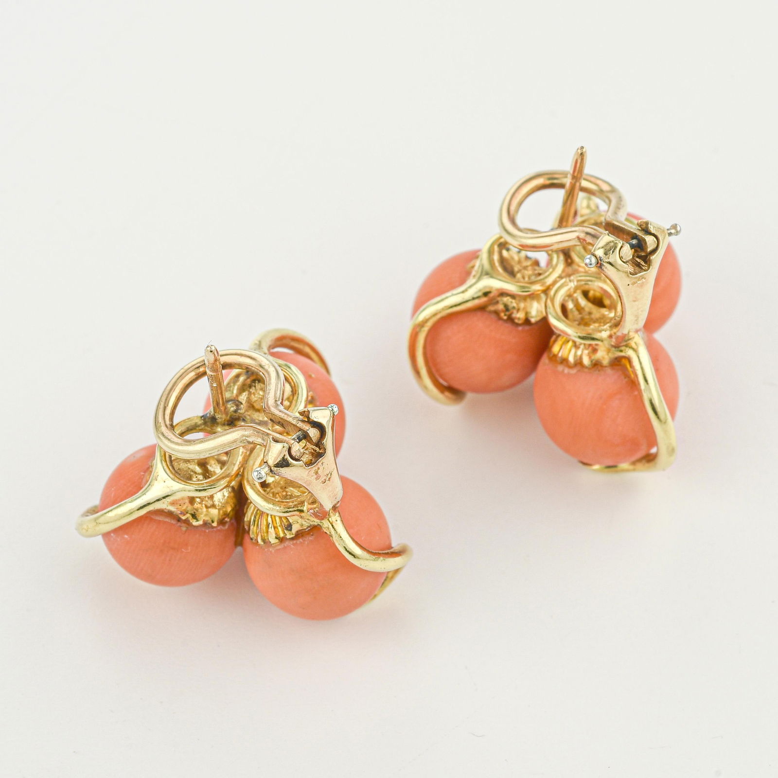 Vintage Coral and Diamond Earrings - 2
