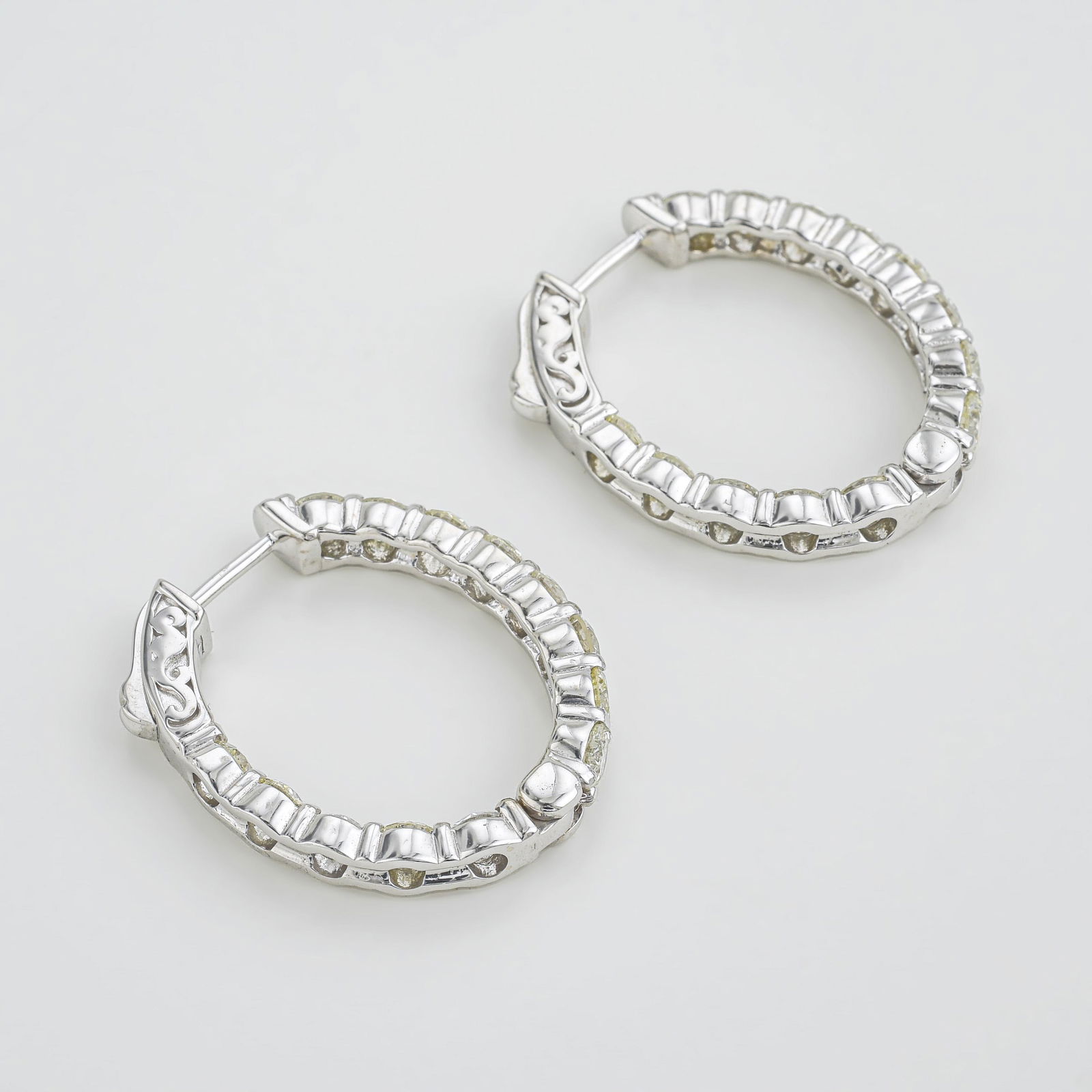 Inside Out Diamond Hoop Earrings - 2
