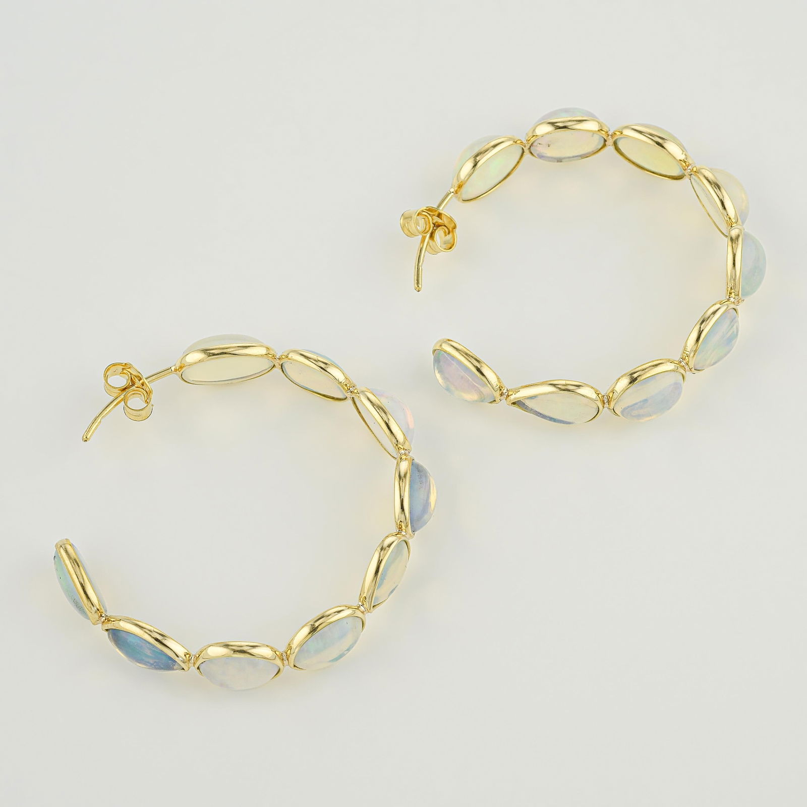 Opal Hoop Earrings - 2
