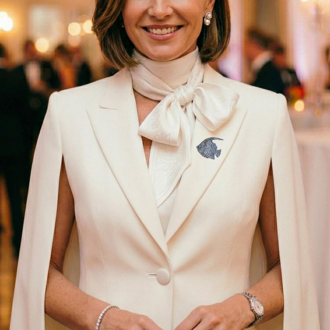 Blue Sapphire Fish Pin - 2