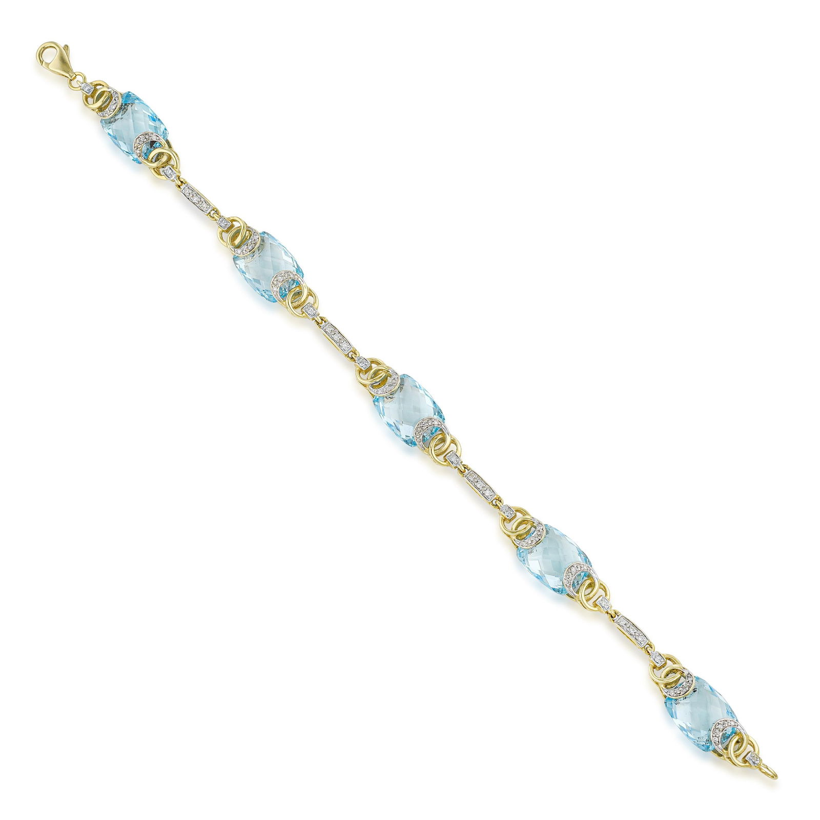 Blue Topaz and Diamond Bracelet - 2