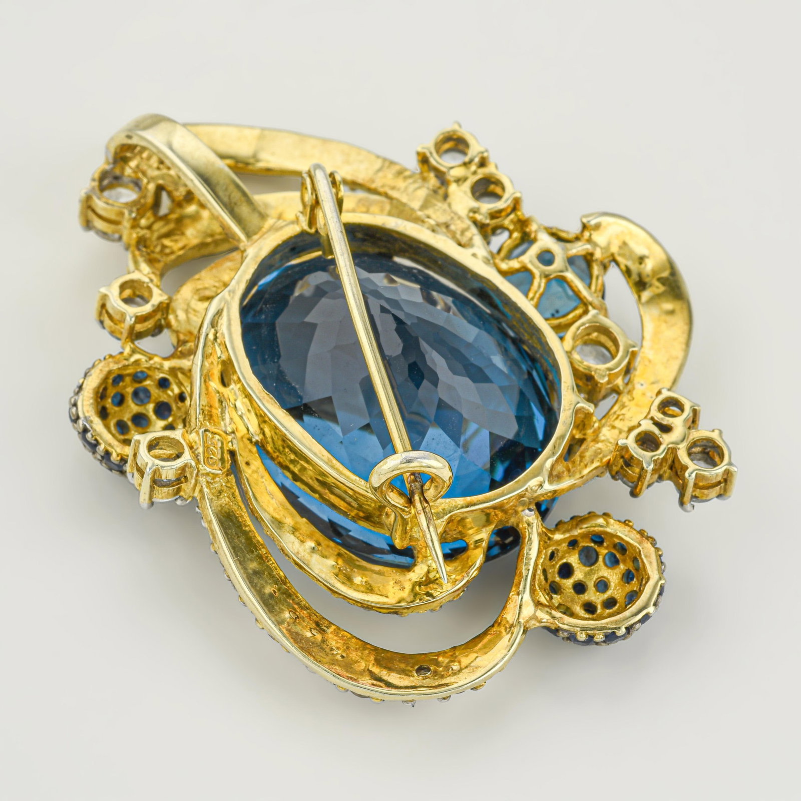 London Blue Topaz Silver Pendant Pin - 2