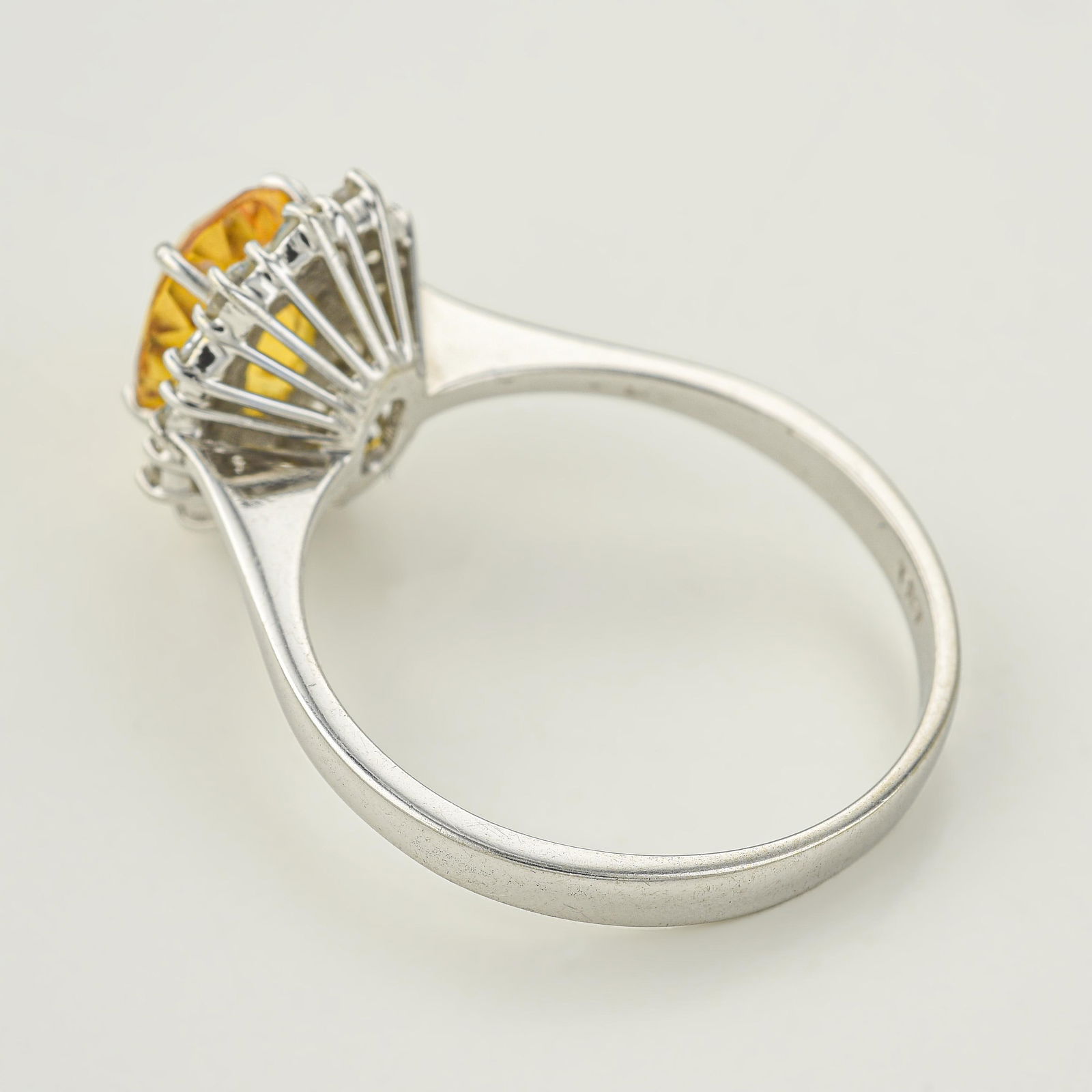 Orange-Yellow Sapphire and Diamond Ring - 2