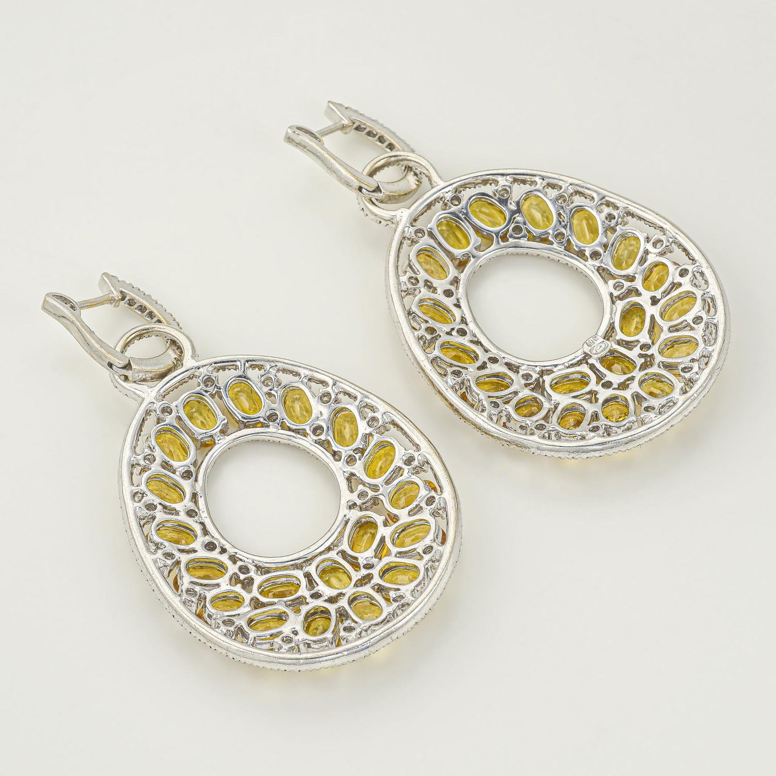 Yellow Sapphire and Diamond Earrings - 2