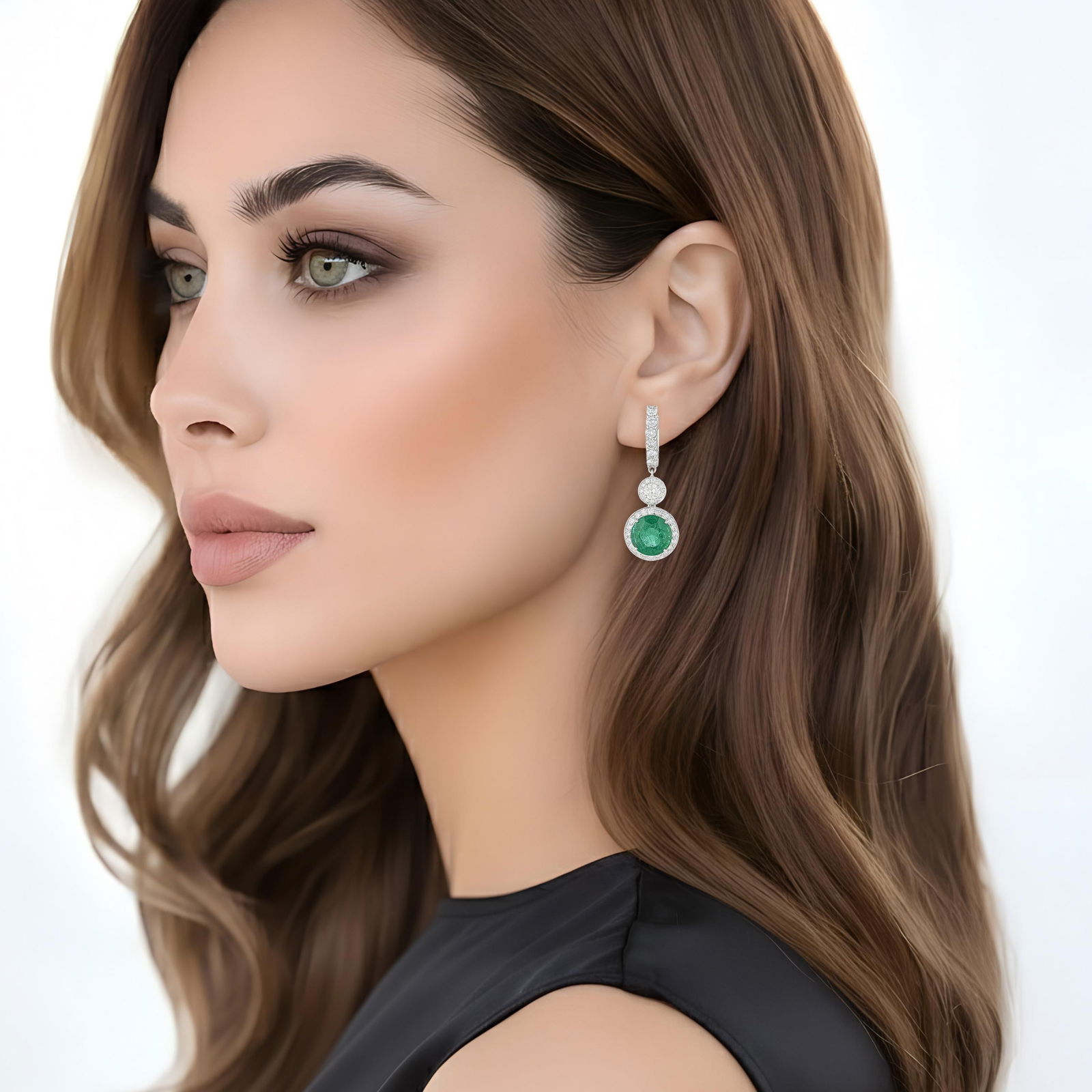 Emerald and Diamond Earrings - 3