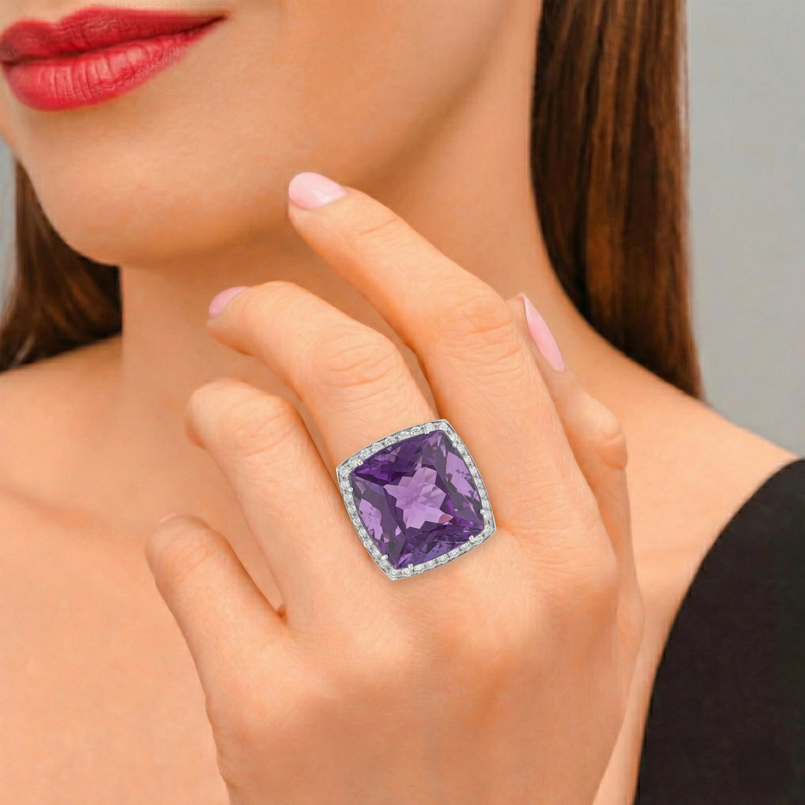 Amethyst and Diamond Ring - 4