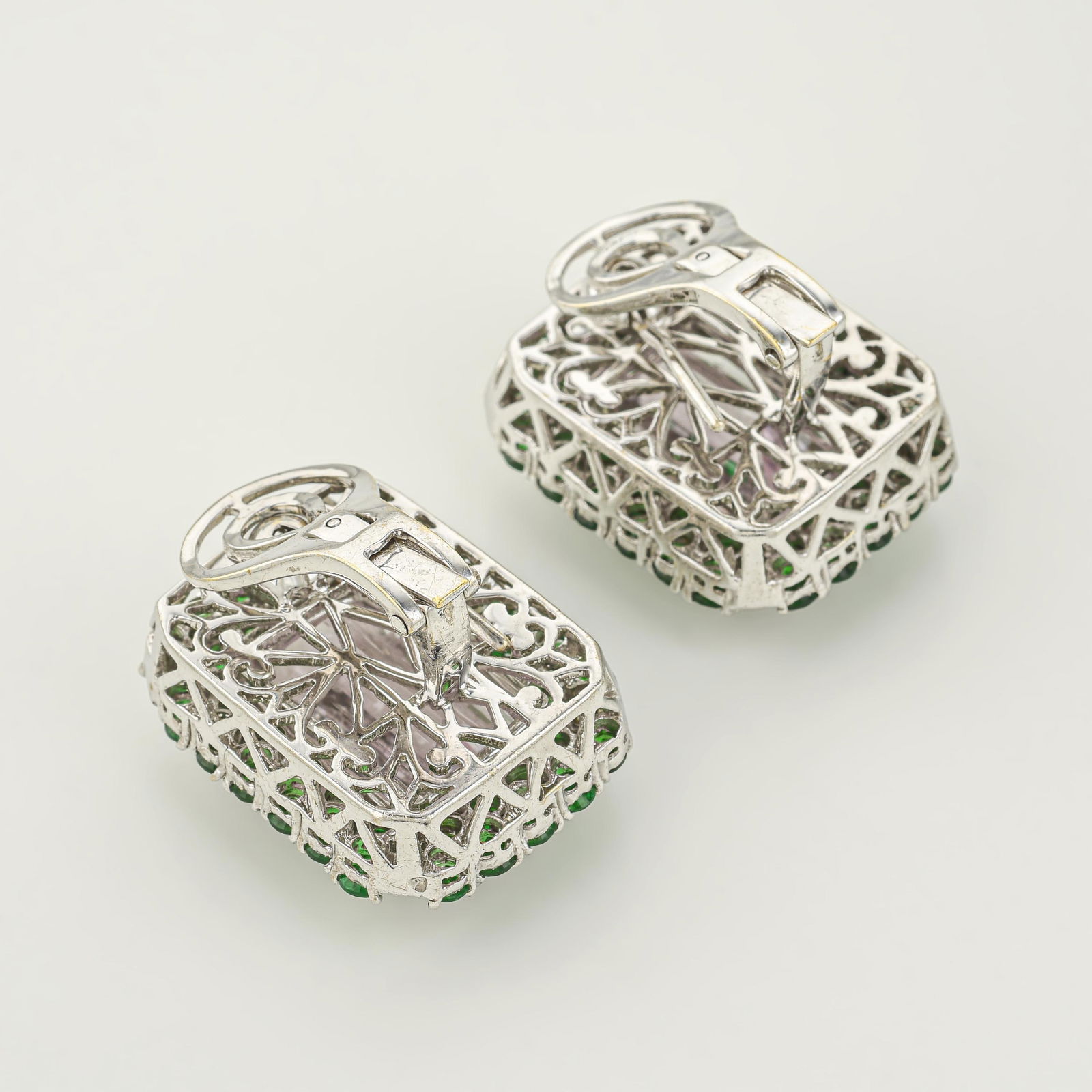 Kunzite and Tsavorite Earrings - 3