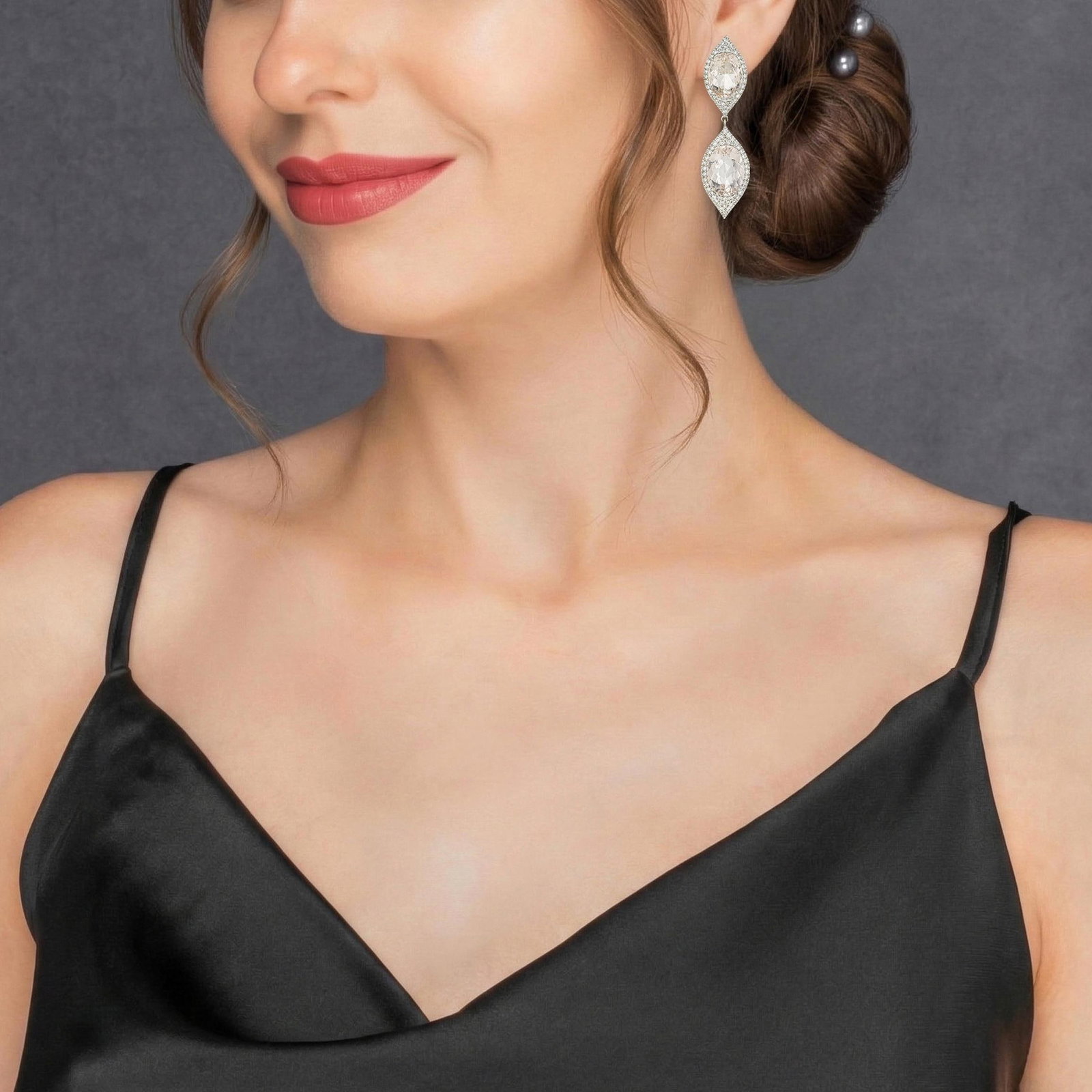 Morganite and Diamond Earrings - 2