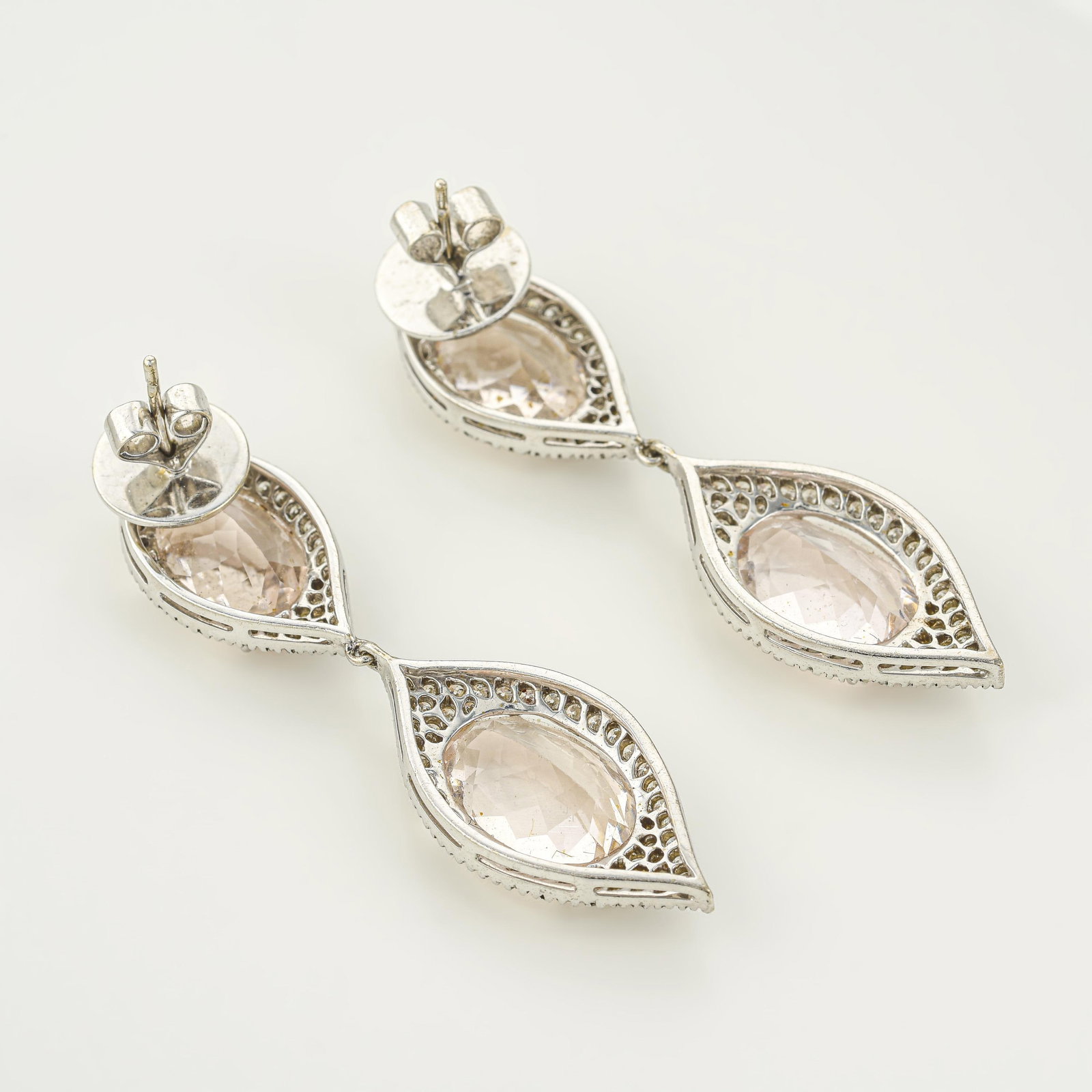 Morganite and Diamond Earrings - 3
