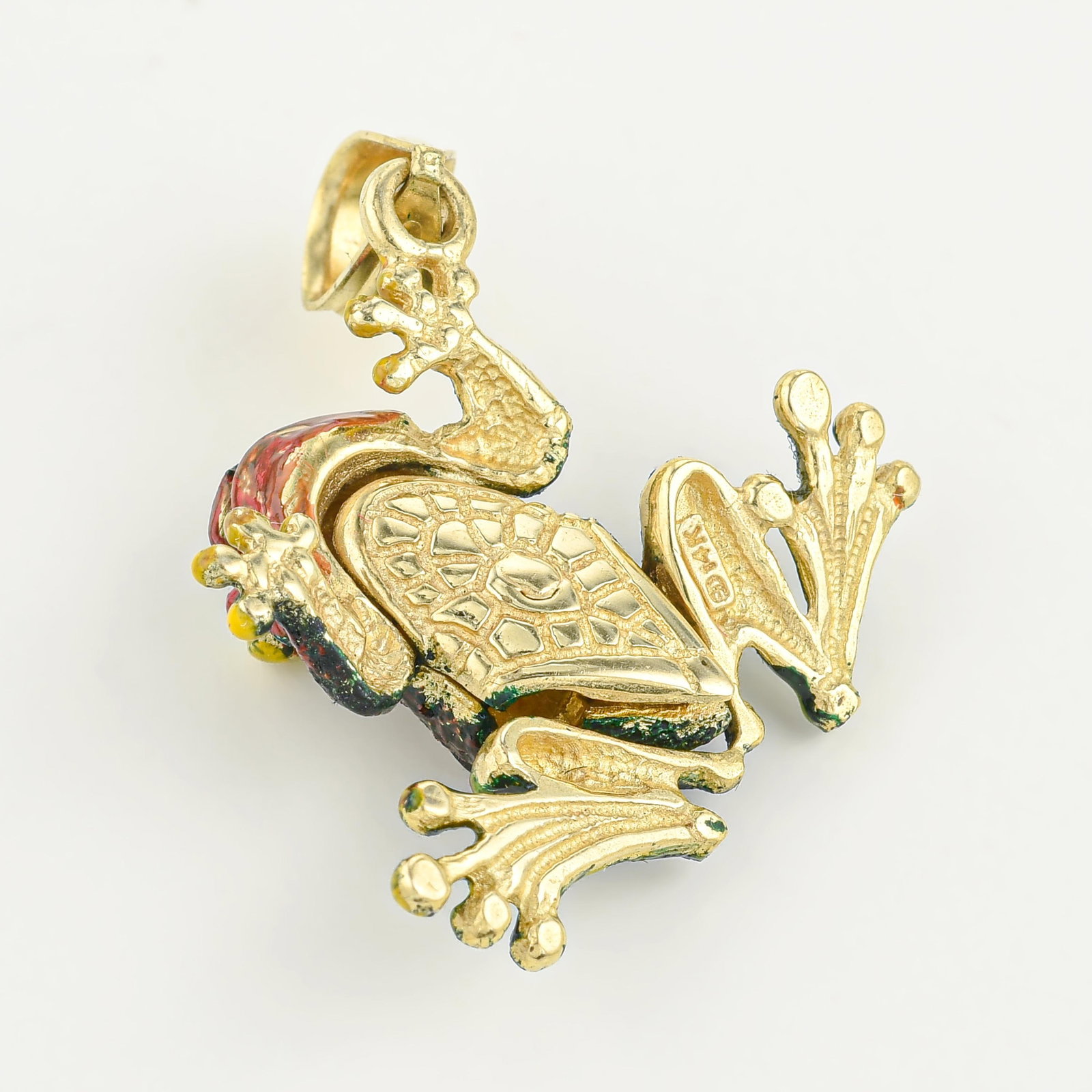 Enameled Frog Pendant - 2