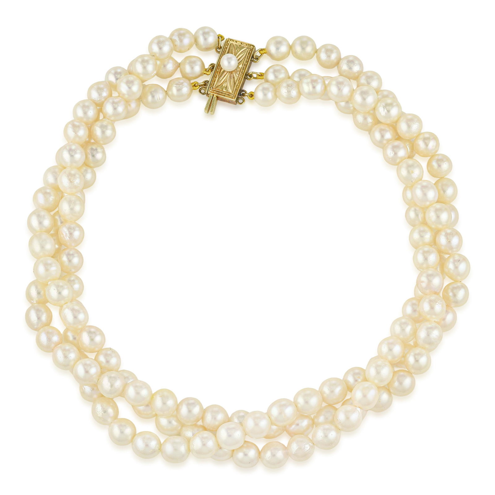 Mikimoto 3-Strand Pearl Choker: ESTIMATED RETAIL PRICE: $5,500* *This is the estimated value a piece of similar quality, craftsmanship, and characteristics could command at retail. Summary of Key Characteristics • Metal: