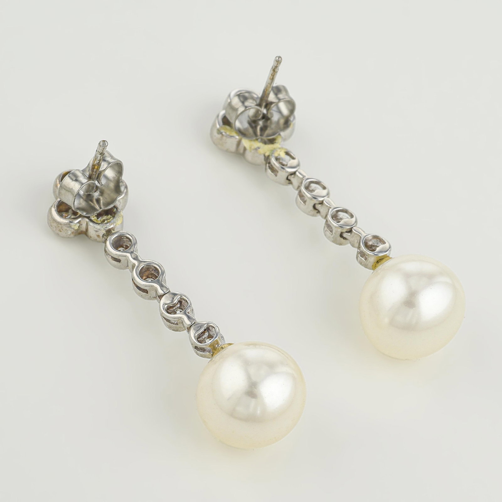 Pearl and Diamond Earrings - No Reserve - 2