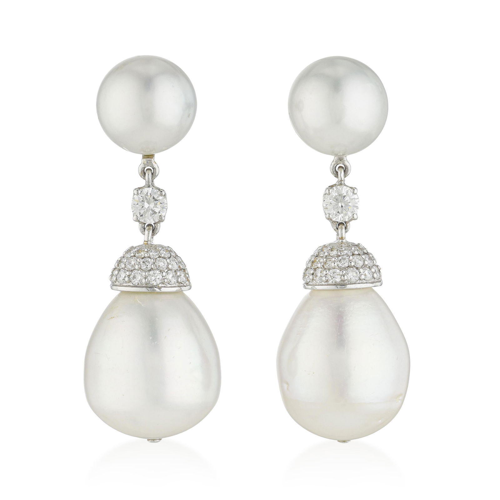 Pearl and Diamond Earrings - 2