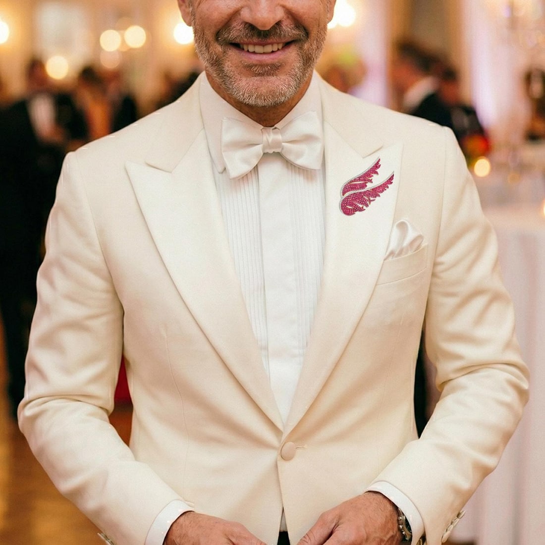 Burma Ruby Invisibly-Set Wings Pin - 3