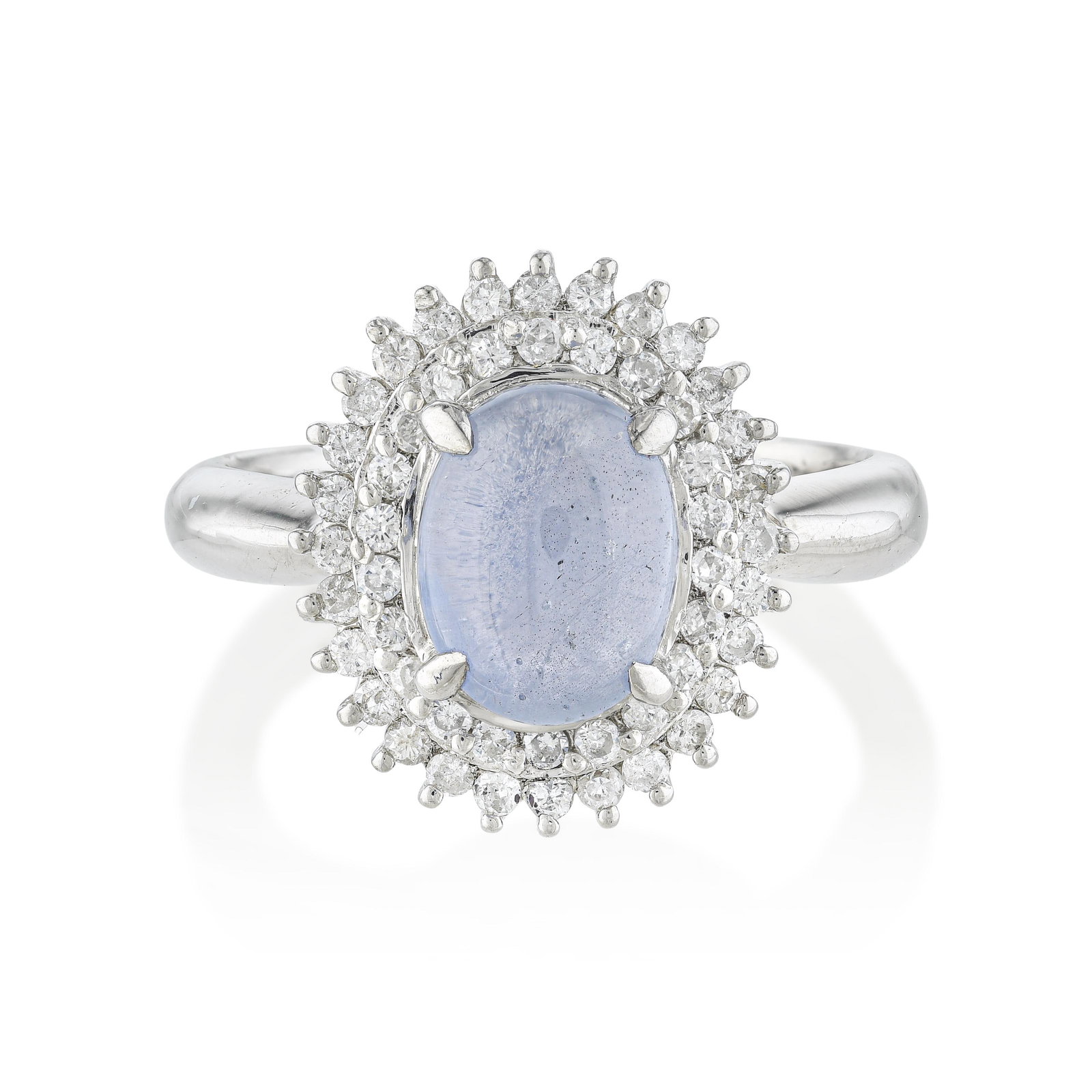 Star Sapphire And Diamond Ring: ESTIMATED RETAIL PRICE: $2,000* *This is the estimated value a piece of similar quality, craftsmanship, and characteristics could command at retail. A 2.48-carat star sapphire in platinum with