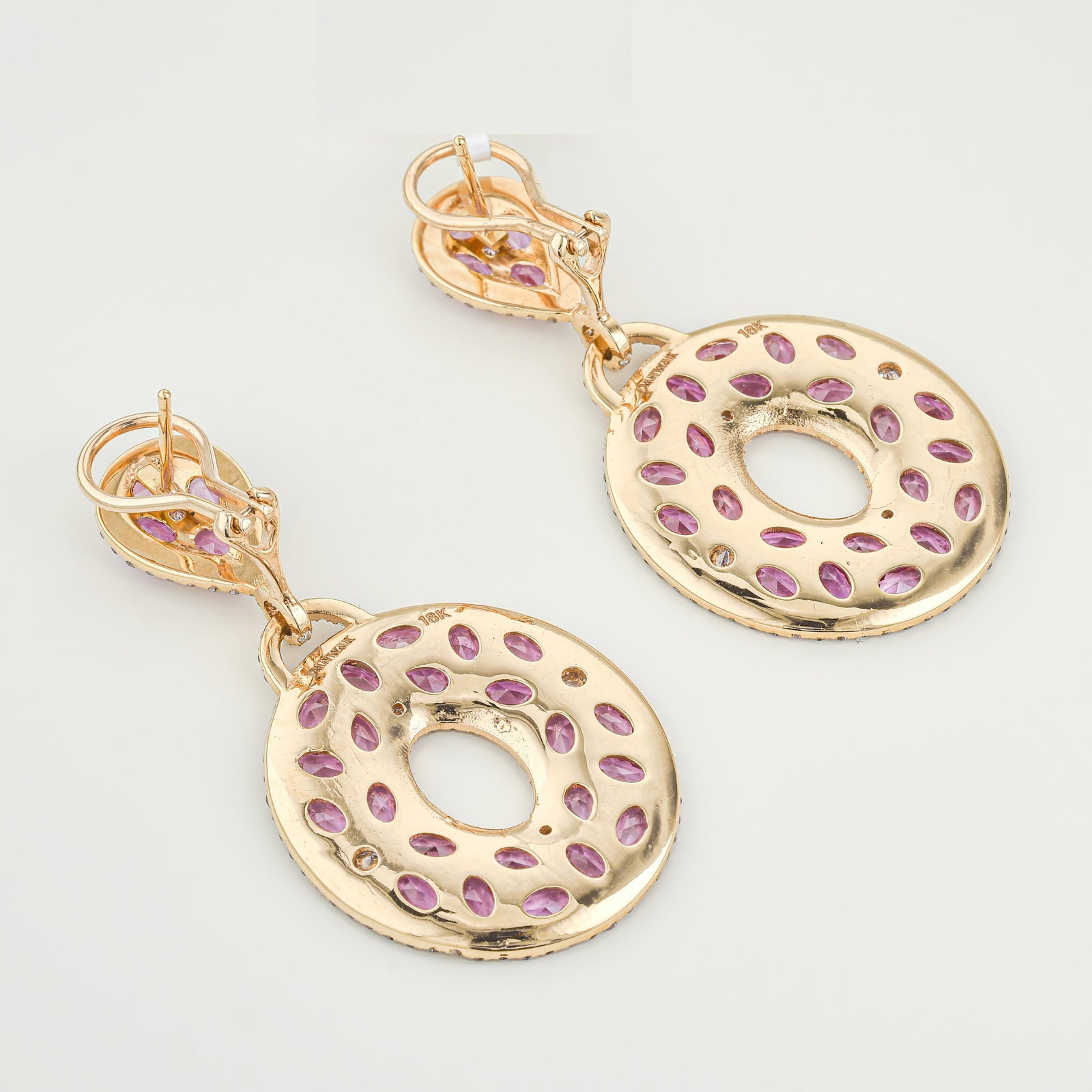 Pink Sapphire and Diamond Earrings - 3