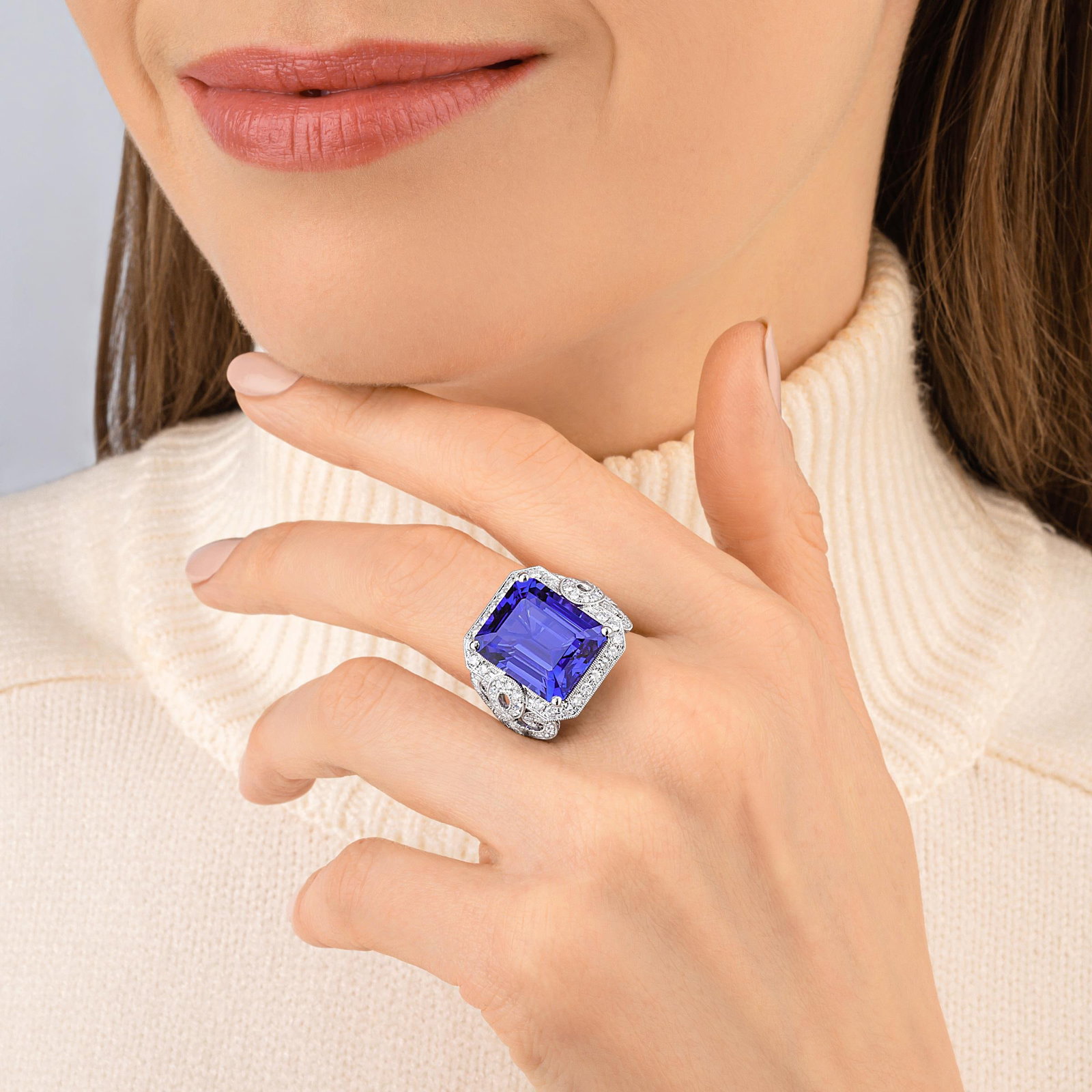 Tanzanite and Diamond Cocktail Ring: ESTIMATED RETAIL PRICE: $20,000* *This is the estimated value a piece of similar quality, craftsmanship, and characteristics could command at retail. Tanzanite at 14.62 carats is where the stone's