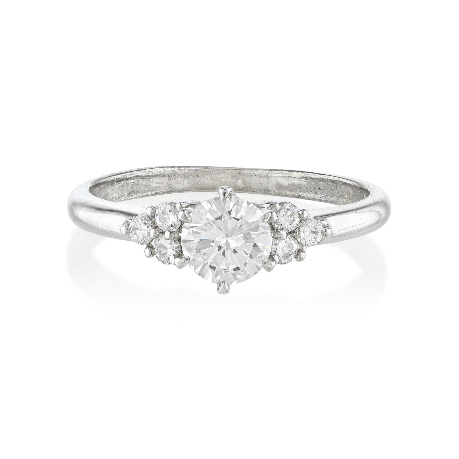 3-Stone Diamond Ring: ESTIMATED RETAIL PRICE: $1,900**This is the estimated value a piece of similar quality, craftsmanship, and characteristics could command at retail.At 5.5 millimeters in platinum with VS-clarity diamon