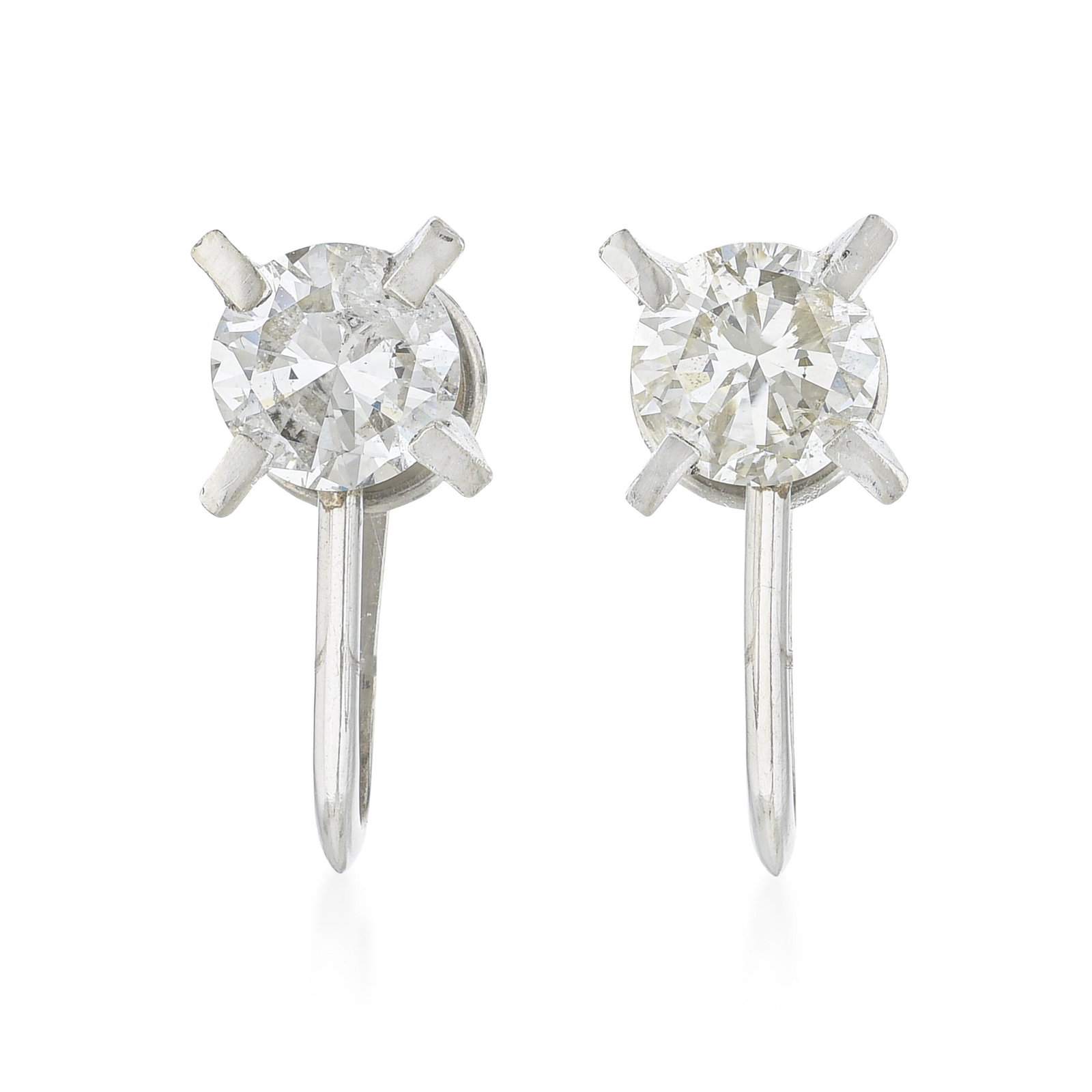 Diamond Earrings: ESTIMATED RETAIL PRICE: $2,000* *This is the estimated value a piece of similar quality, craftsmanship, and characteristics could command at retail. Platinum diamond earrings with