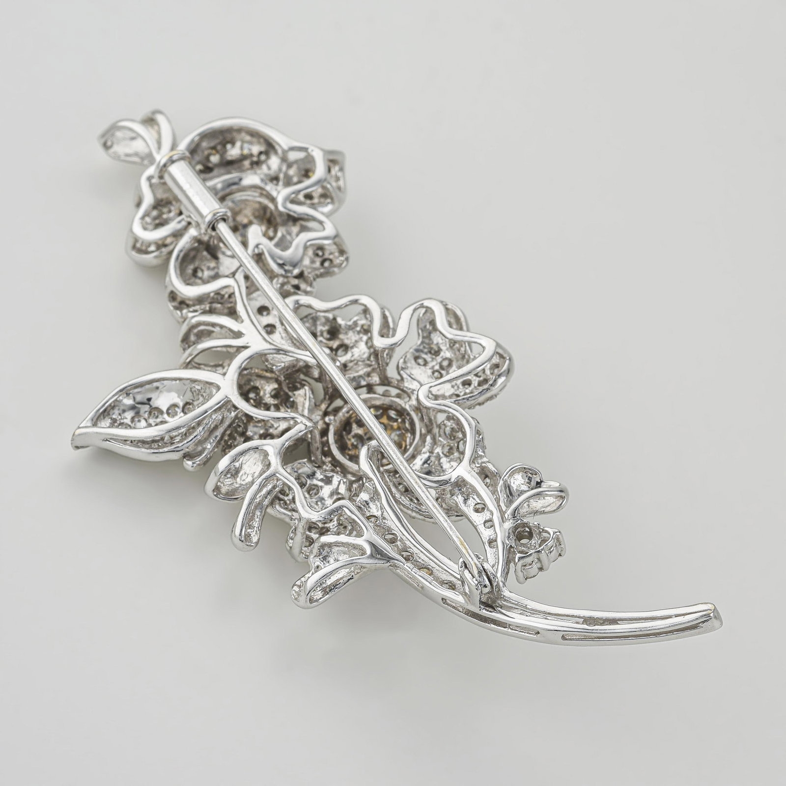 Diamond Flower Brooch - 2