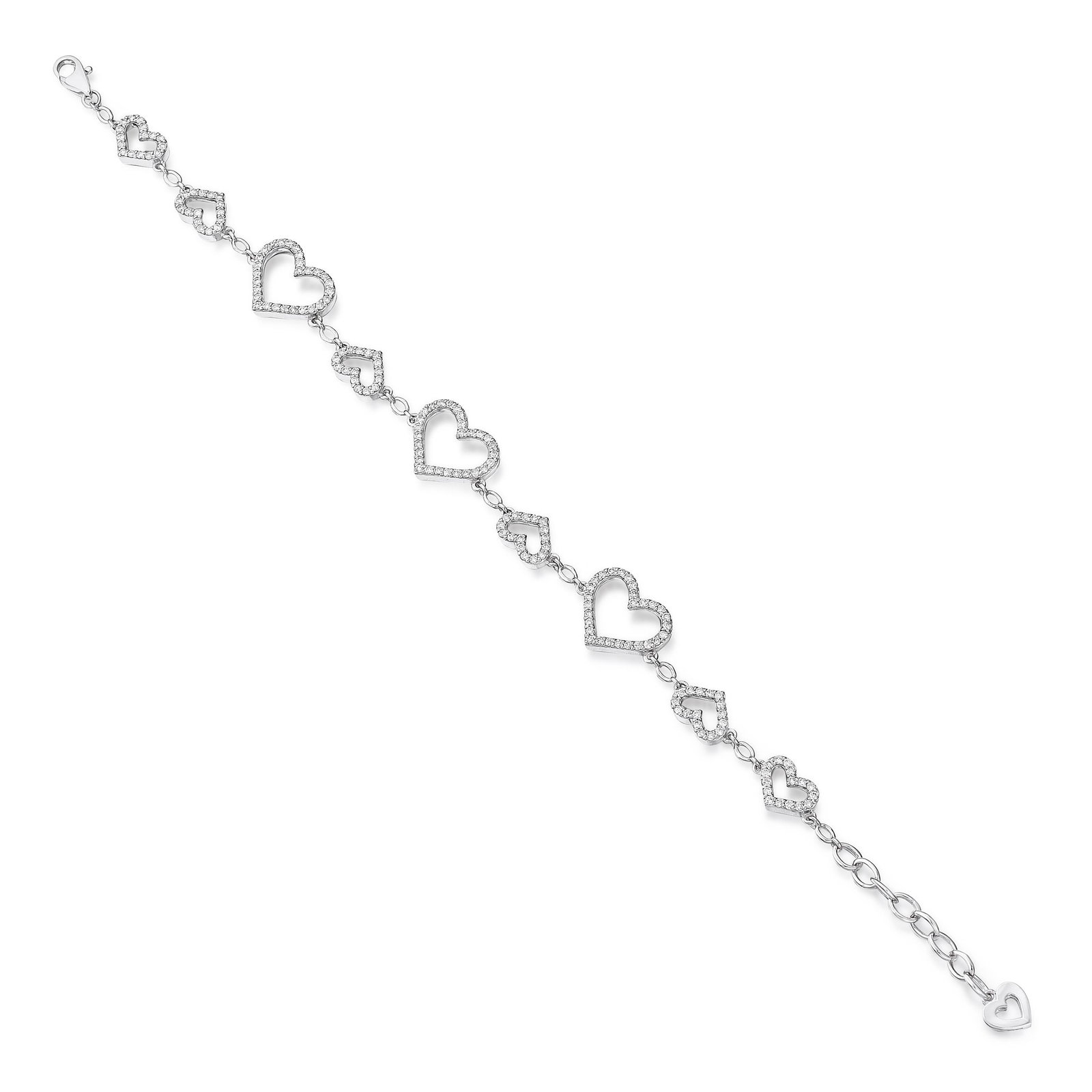 Diamond Heart Link Bracelet (1 of 1)